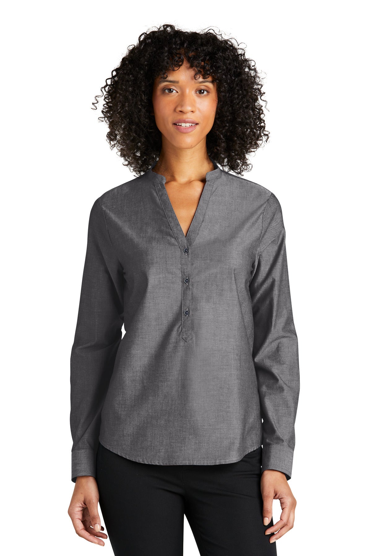 For an all-day smart look this Easy Care shirt combines trad - Deep Black