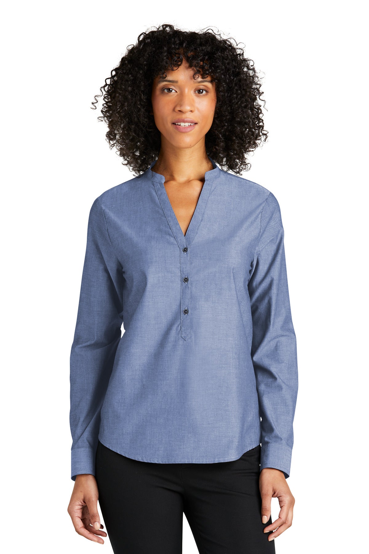 For an all-day smart look this Easy Care shirt combines trad - Moonlight Blue