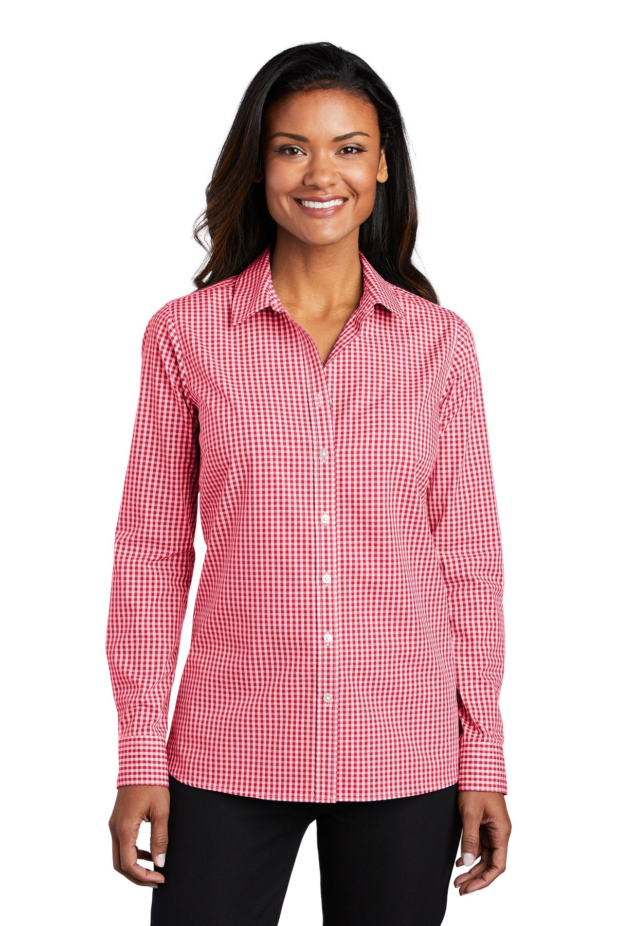 Banish boring office attire! Created with traditional gingha - Rich Red/ White
