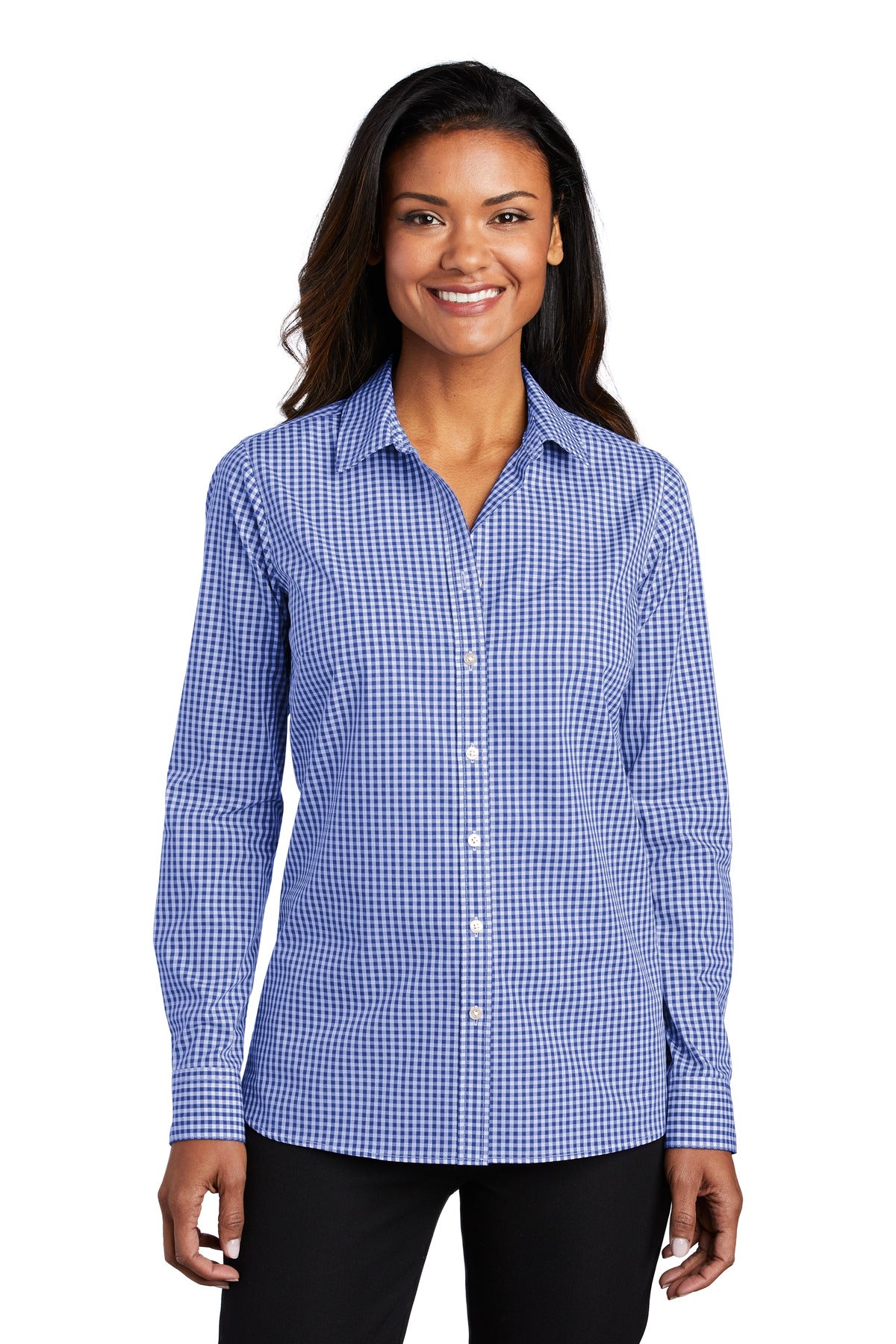 Banish boring office attire! Created with traditional gingha - True Royal/ White