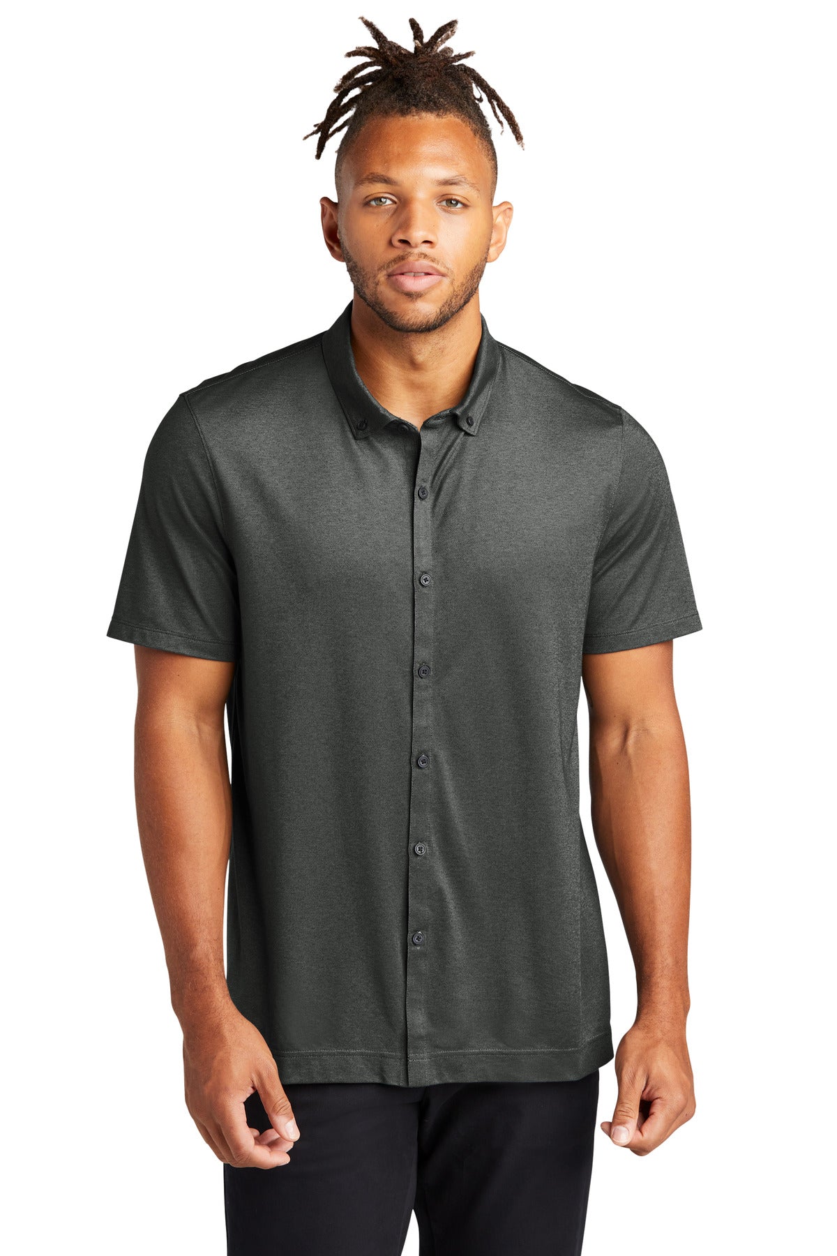 Combining the smart tailoring of a woven shirt with the move - Anchor Grey Heather