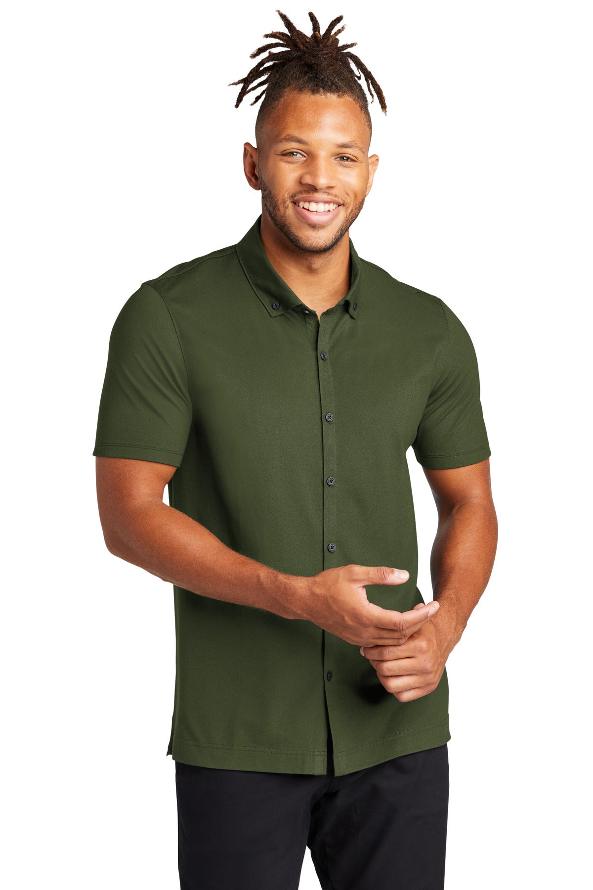 Combining the smart tailoring of a woven shirt with the move - Townsend Green