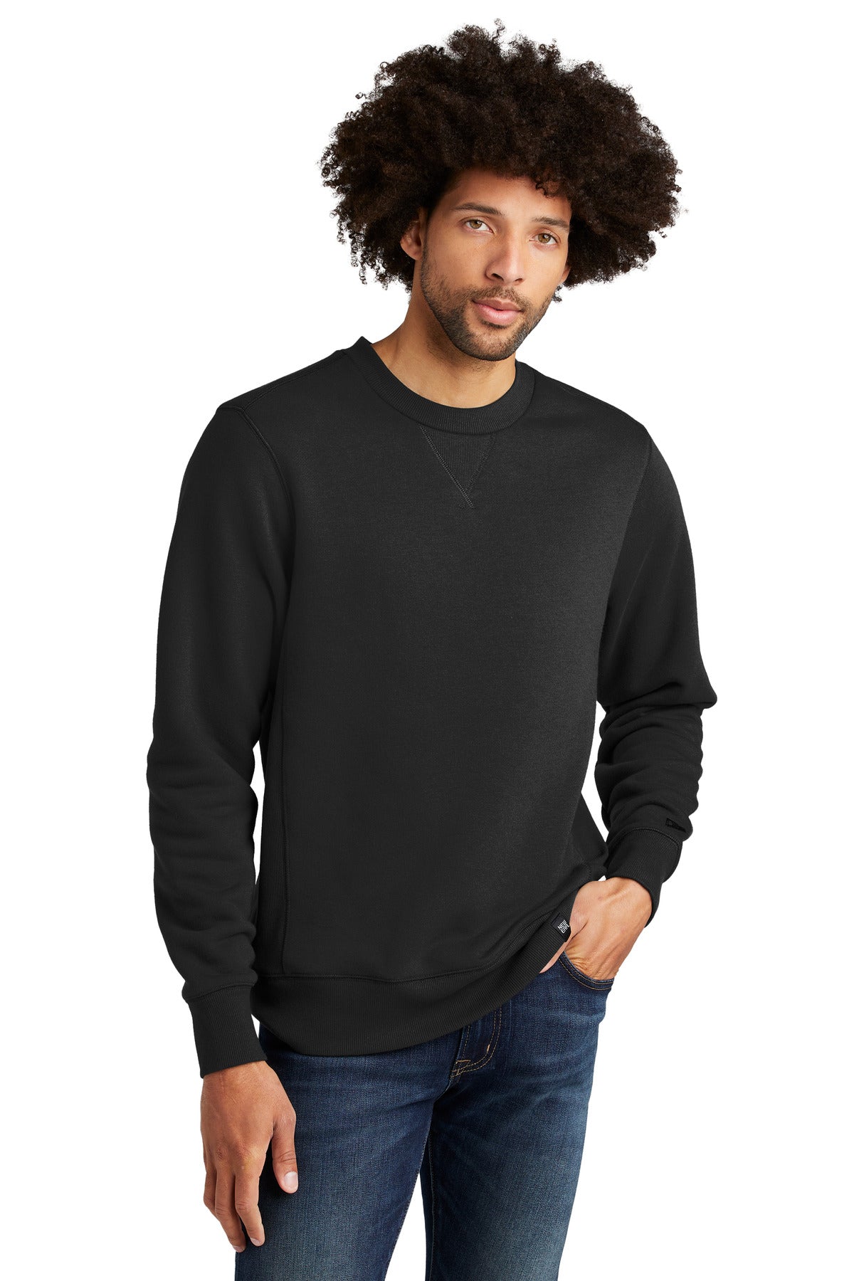 This sueded cotton-rich sweatshirt looks and feels like a re - Black
