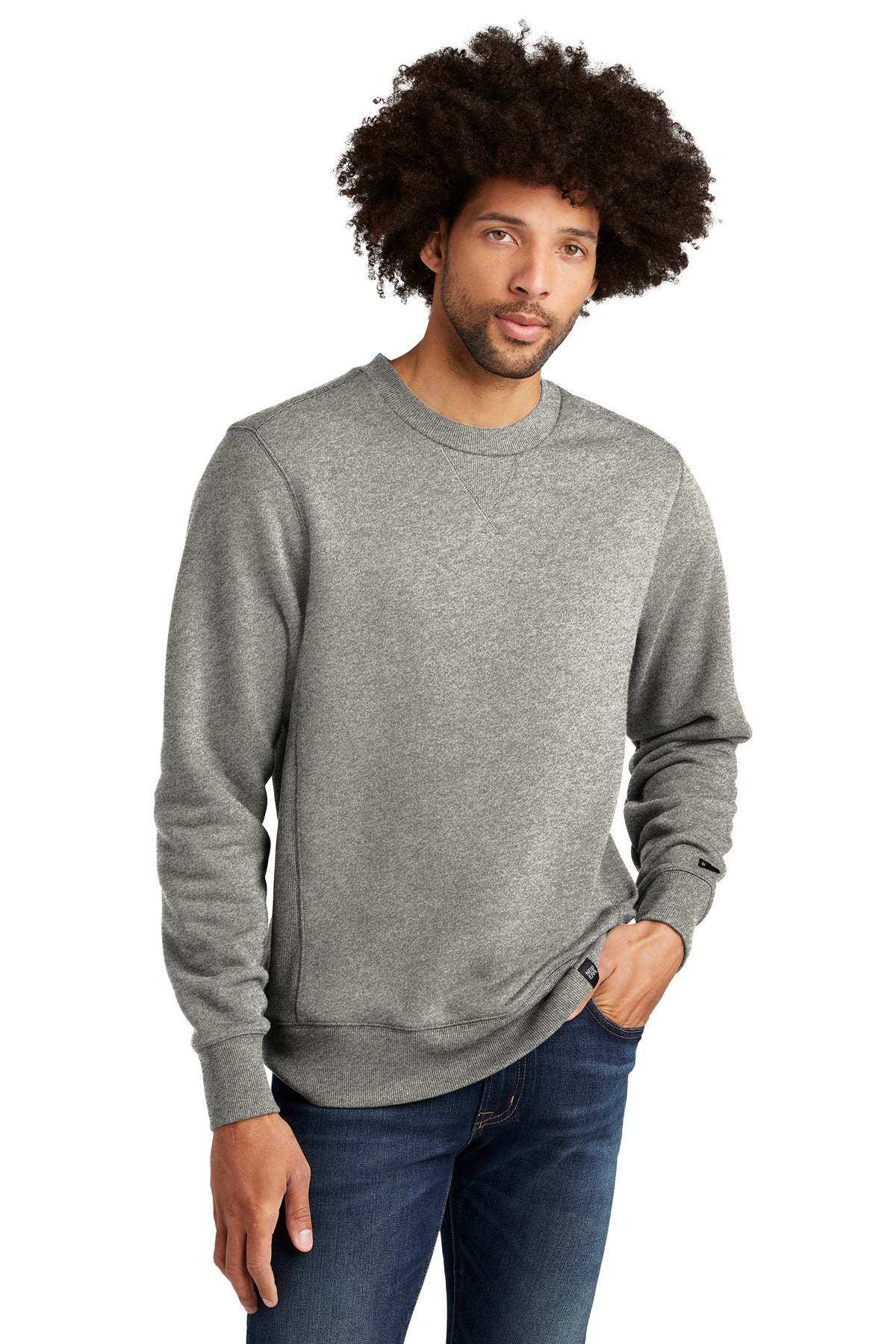 This sueded cotton-rich sweatshirt looks and feels like a re - Light Graphite Twist