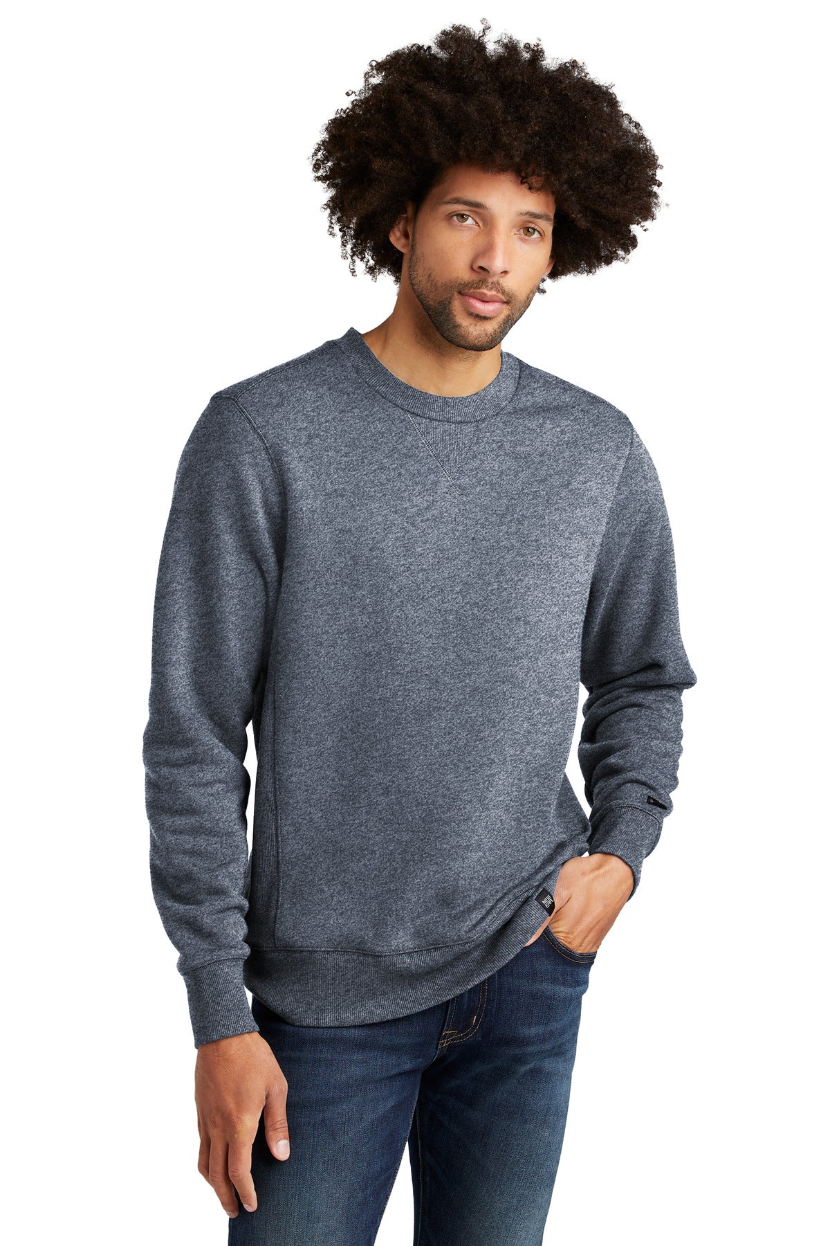 This sueded cotton-rich sweatshirt looks and feels like a re - True Navy Twist
