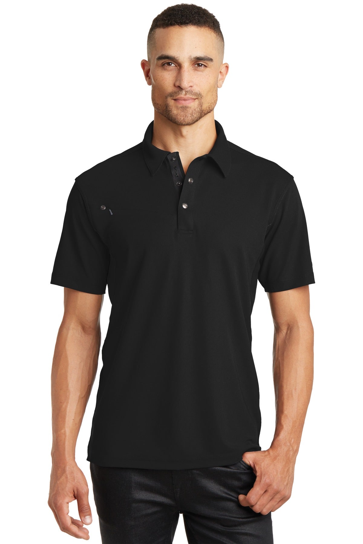 Gear up for adventure in this polo energized with Blacktop r - Blacktop/ Blacktop