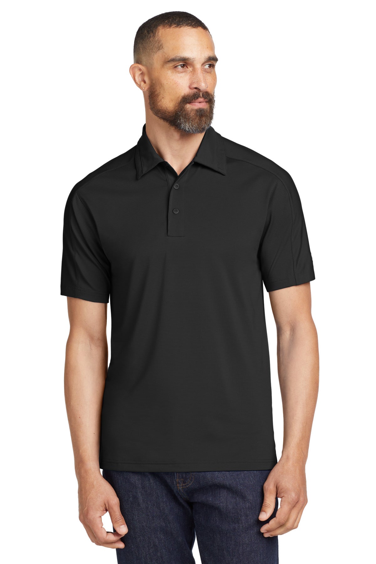 A subtle textured stripe gives this polo individual style wh - Blacktop