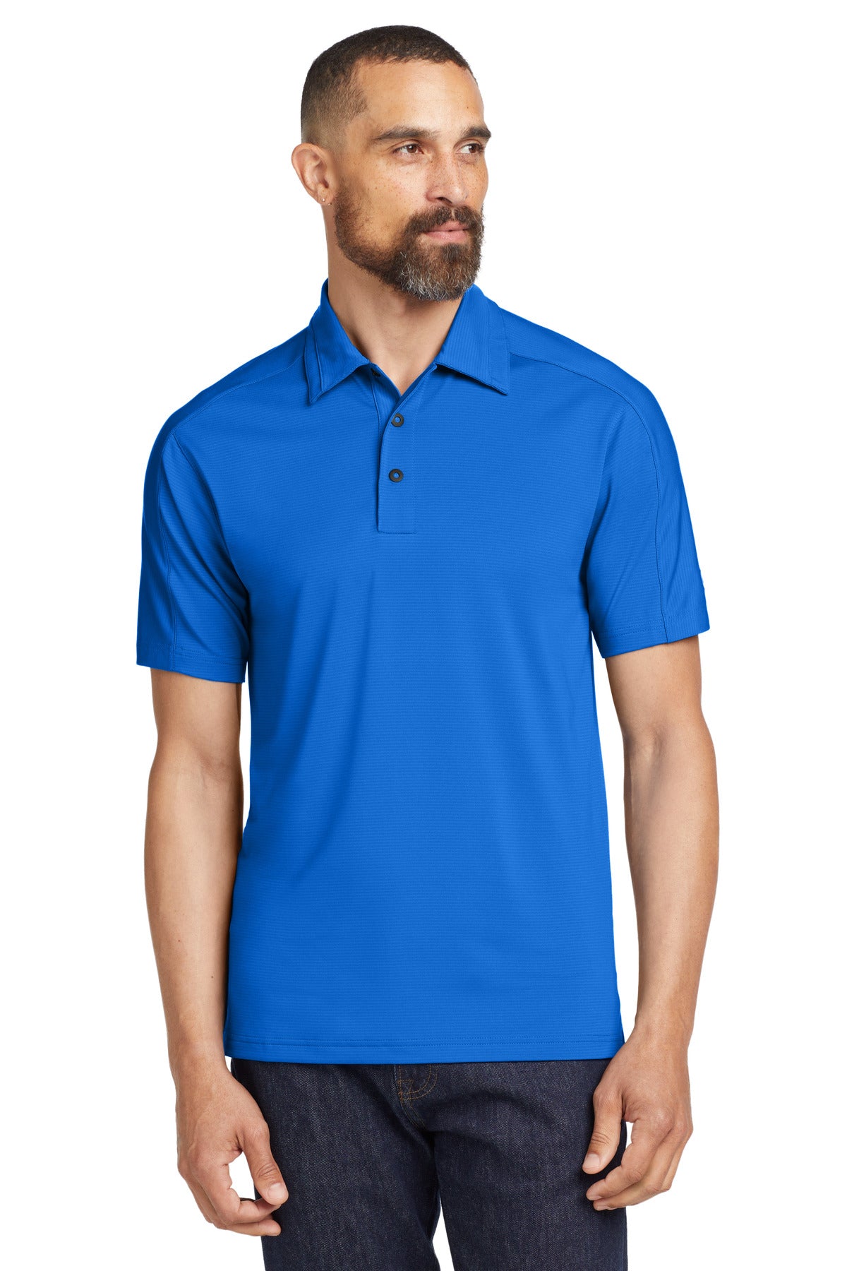 A subtle textured stripe gives this polo individual style wh - Electric Blue