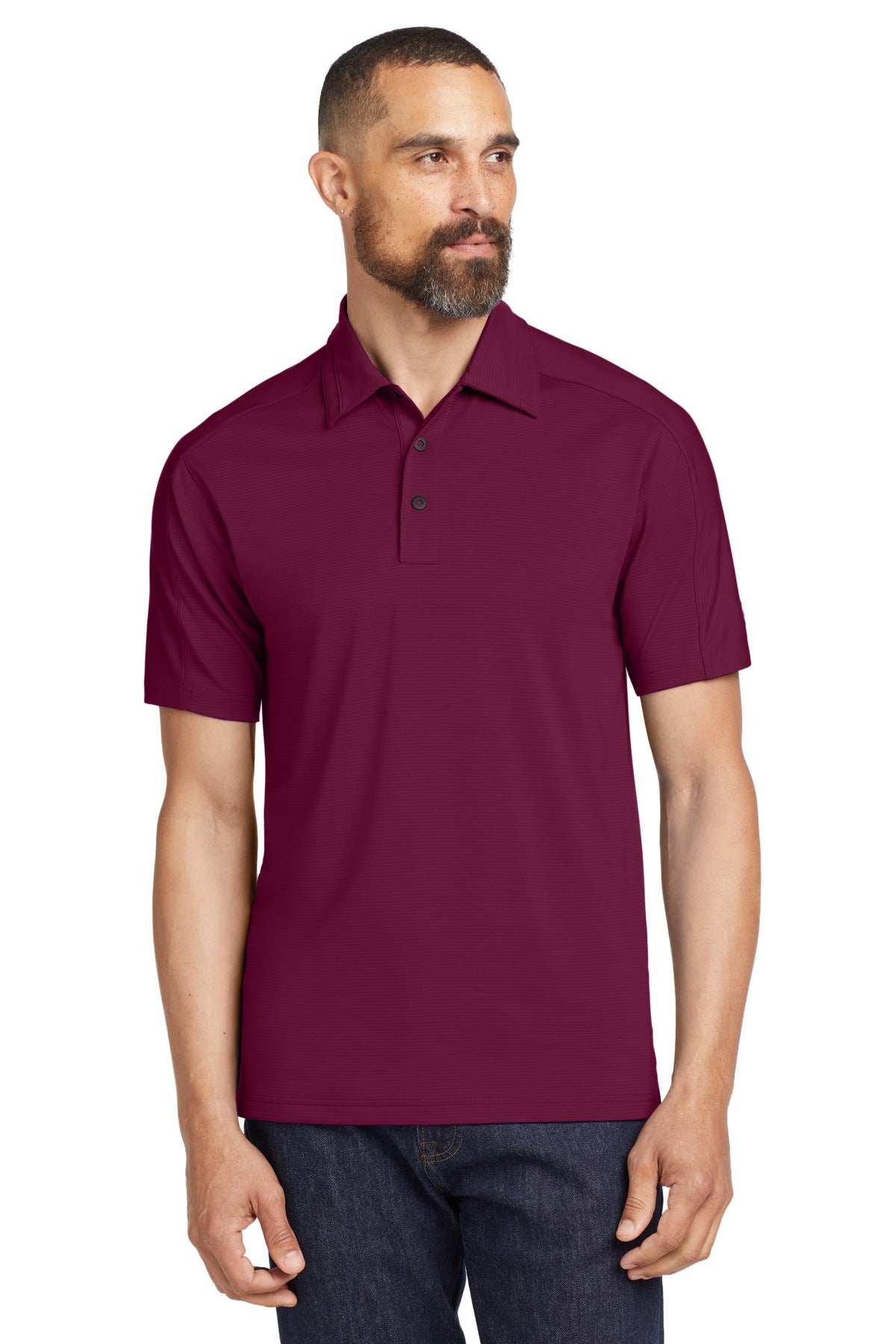 A subtle textured stripe gives this polo individual style wh - Molten Maroon