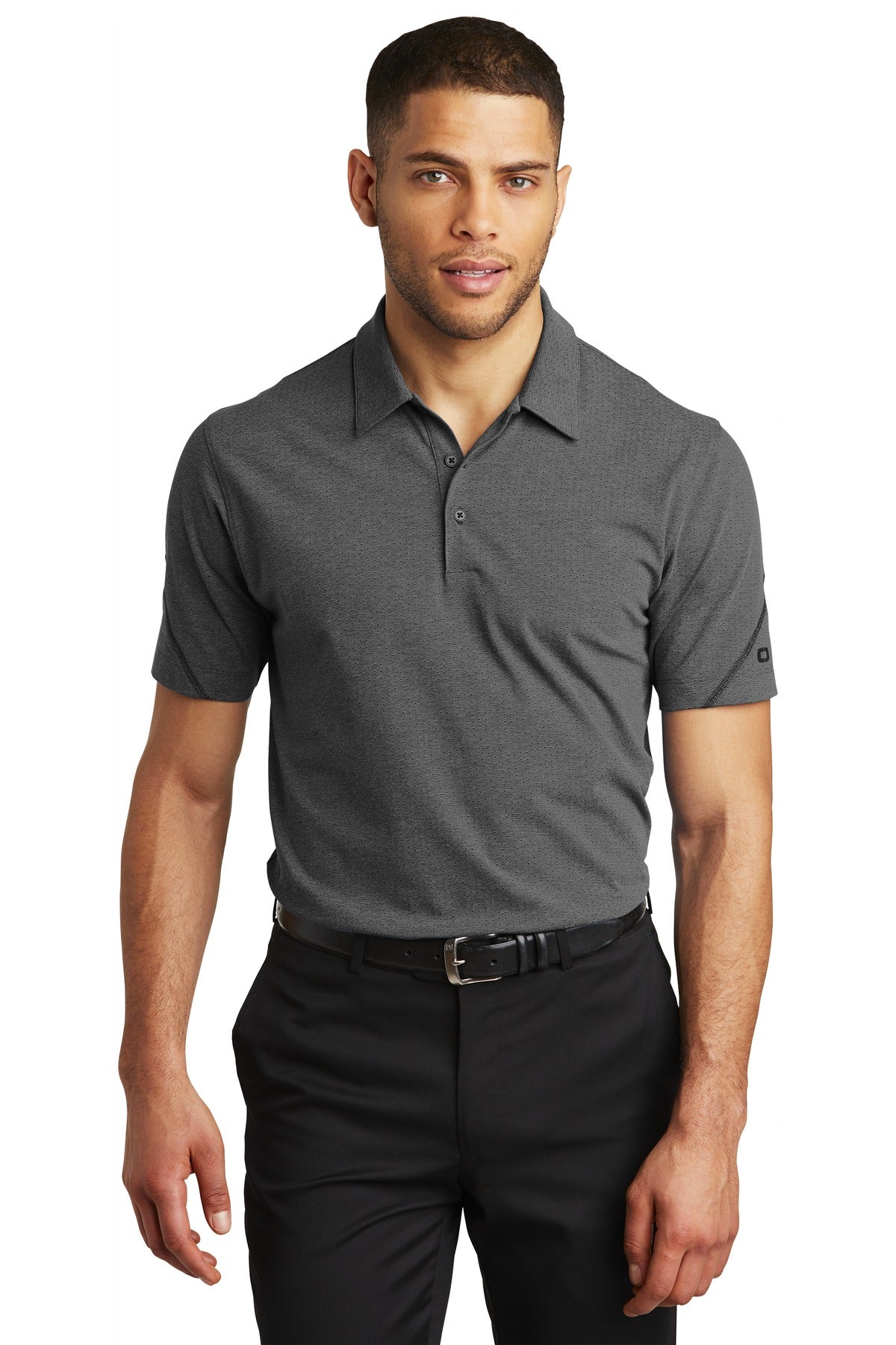This polo dares to tread on the edge with its slightly linea - Blacktop Heather