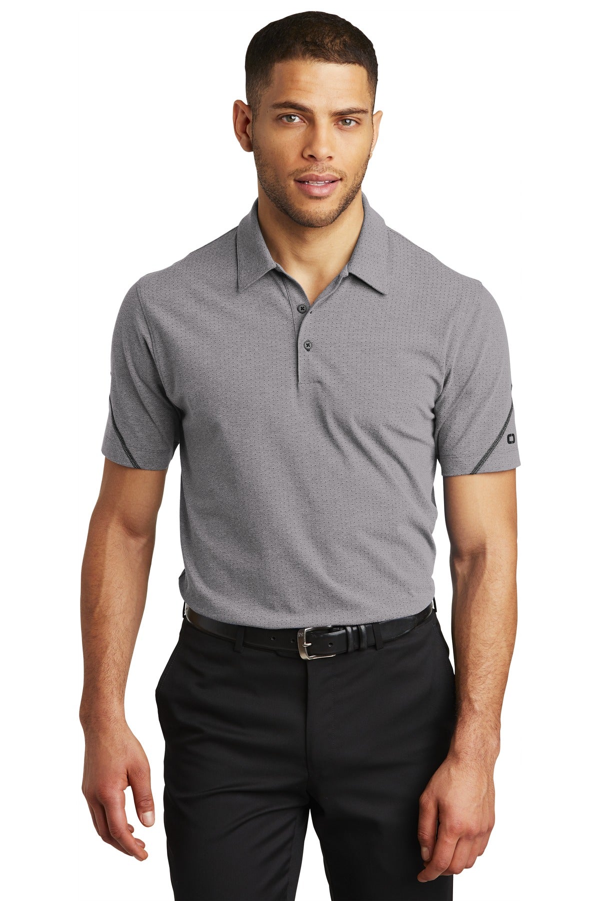 This polo dares to tread on the edge with its slightly linea - Grey Heather