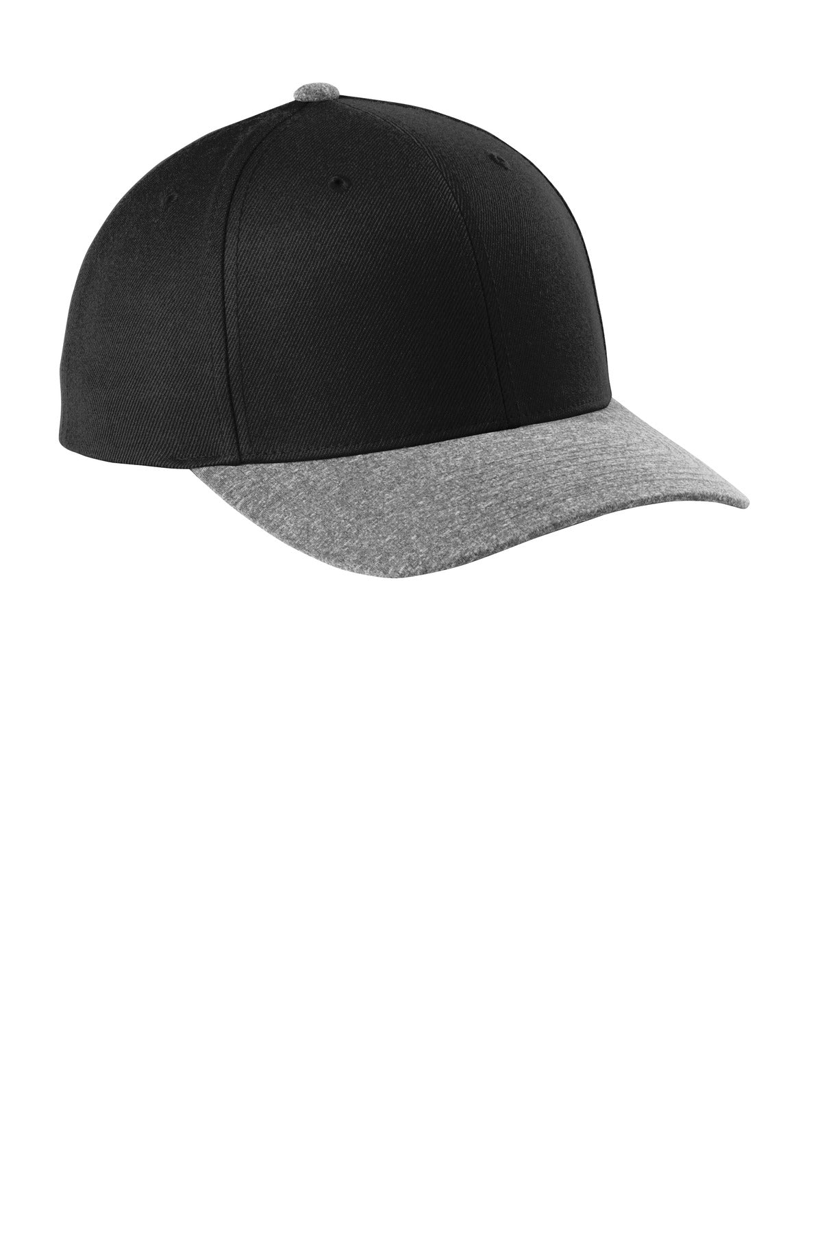 Fabric: 80/20 acrylic/wool (Solids) 92/8 poly/spandex (Grey Heather)Structure: StructuredProfile: Mi