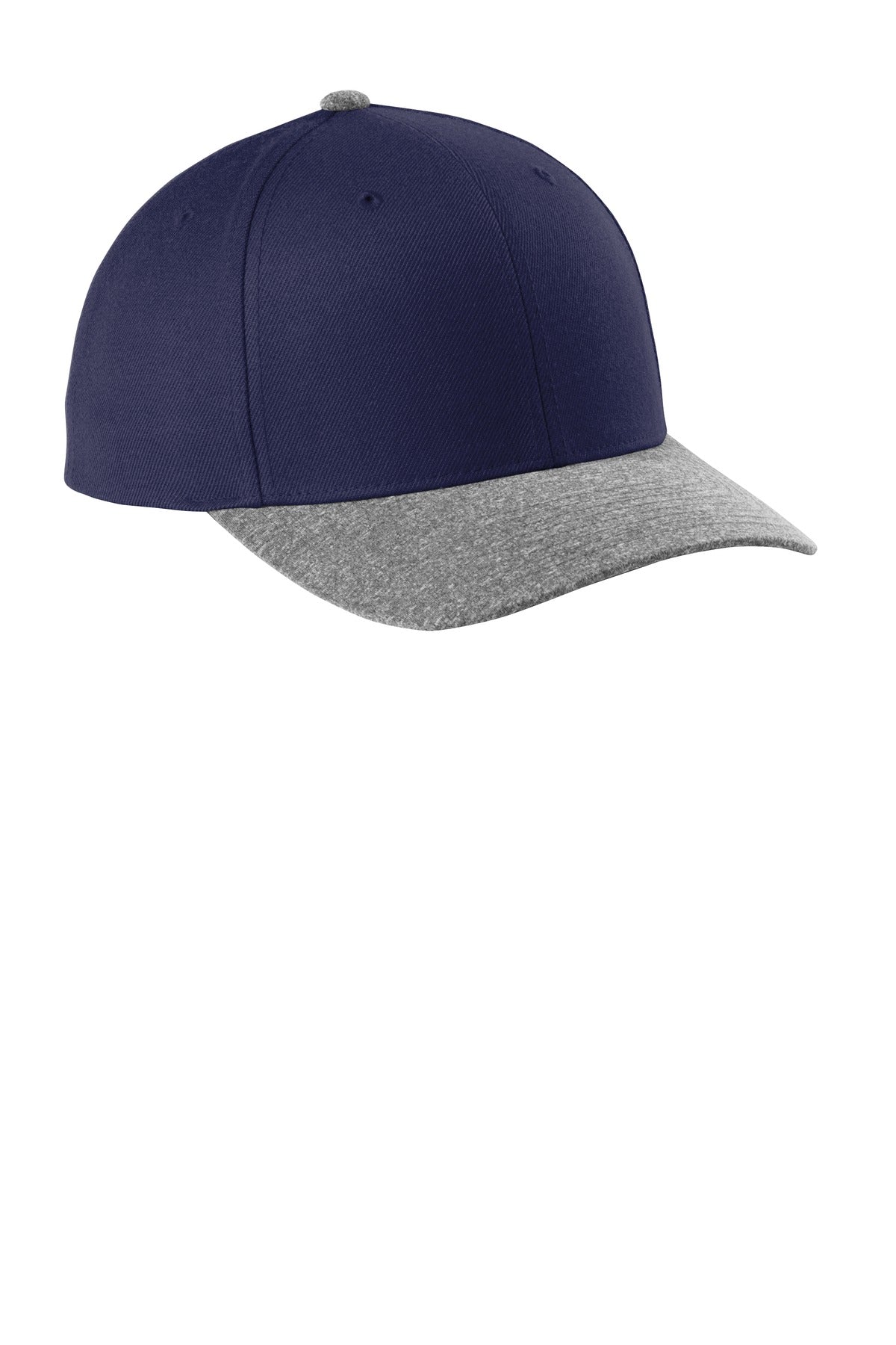 Fabric: 80/20 acrylic/wool (Solids) 92/8 poly/spandex (Grey Heather)Structure: StructuredProfile: Mi