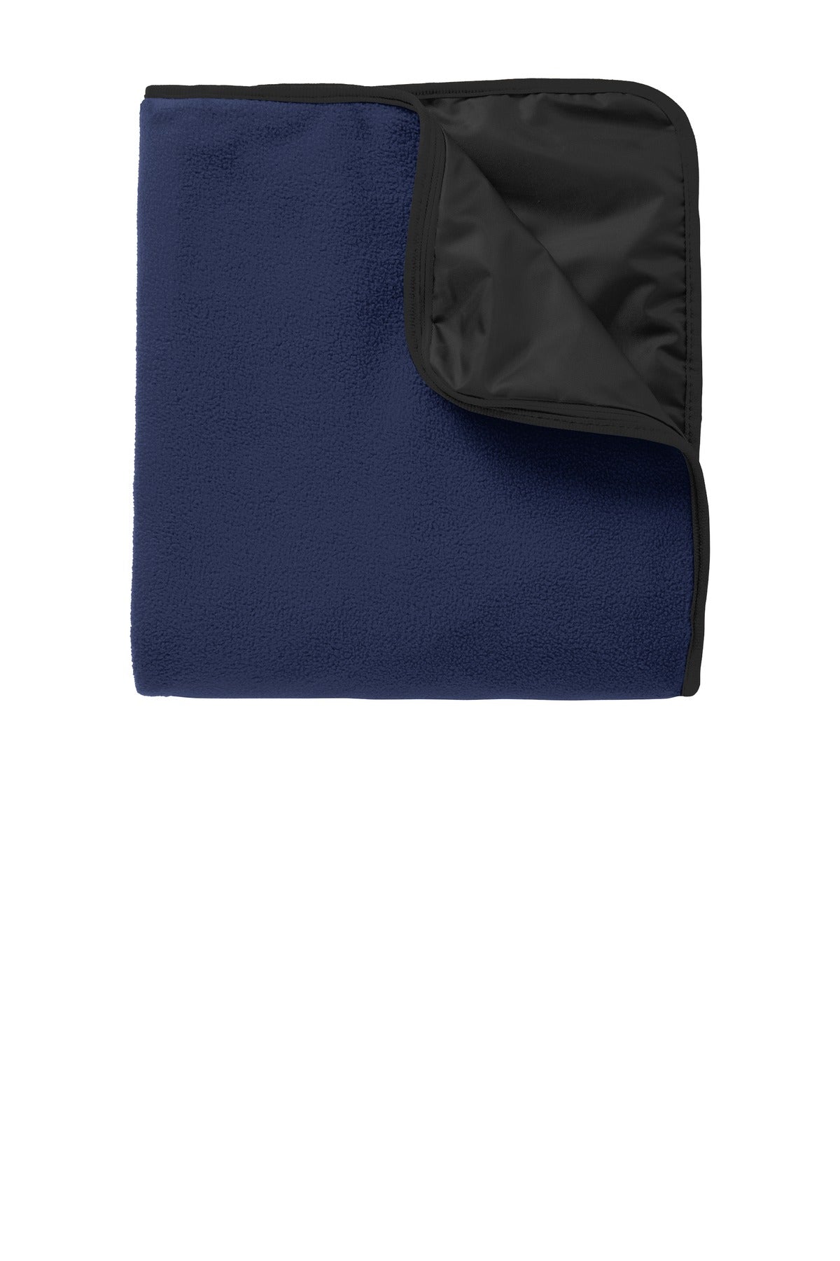 A water-resistant backing makes this warm fleece blanket the - True Navy/ Black