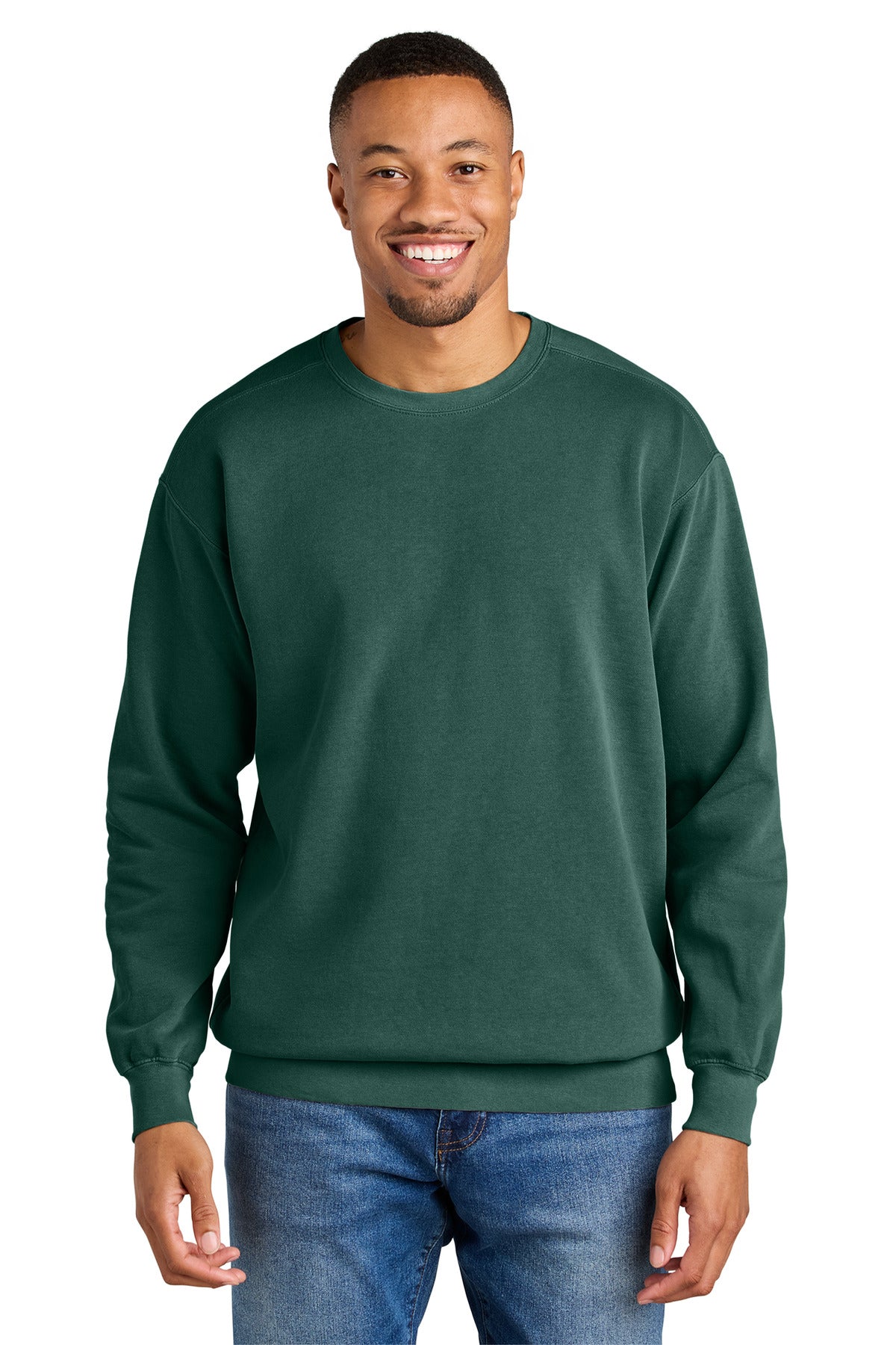 9.5-ounce 80/20 ring spun cotton/poly Soft-washed garment-dy - Blue Spruce