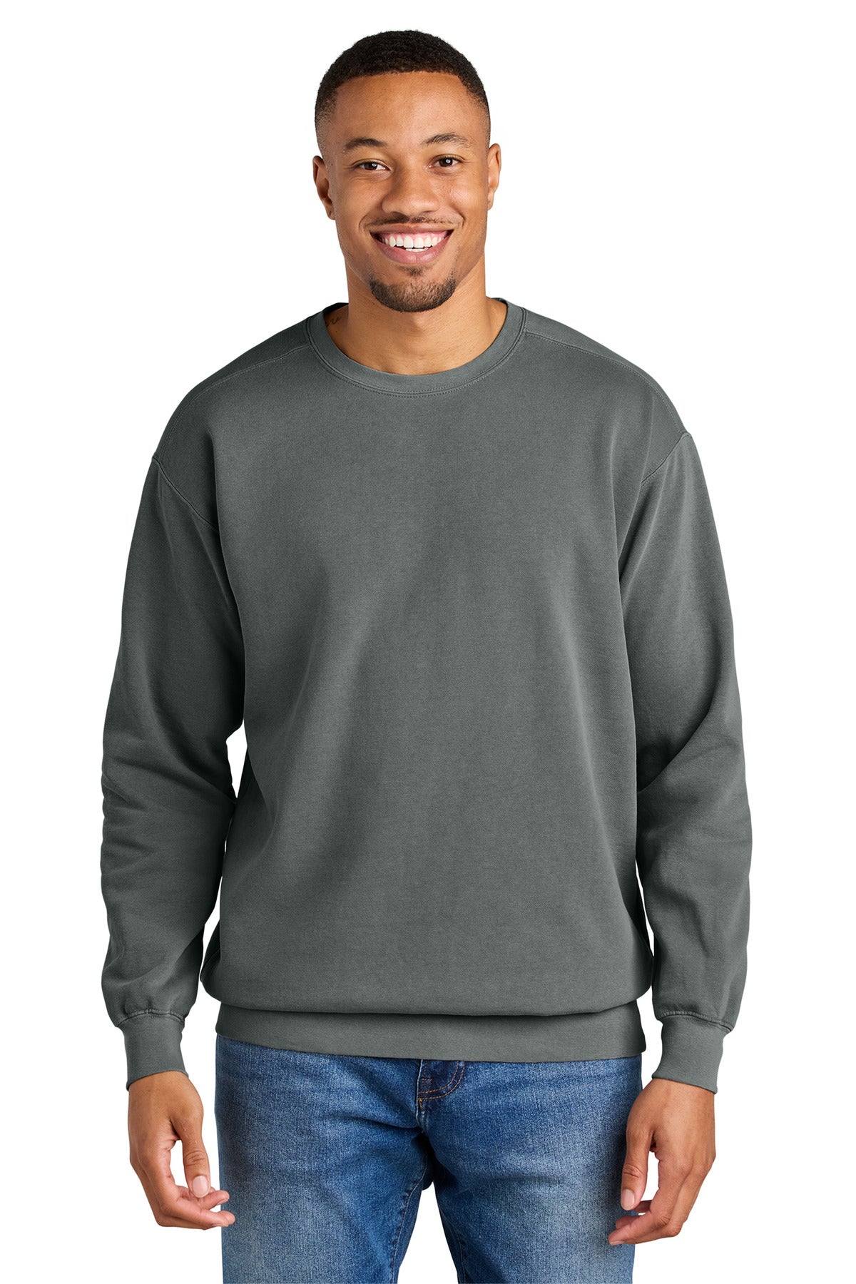 9.5-ounce 80/20 ring spun cotton/poly Soft-washed garment-dy - Grey
