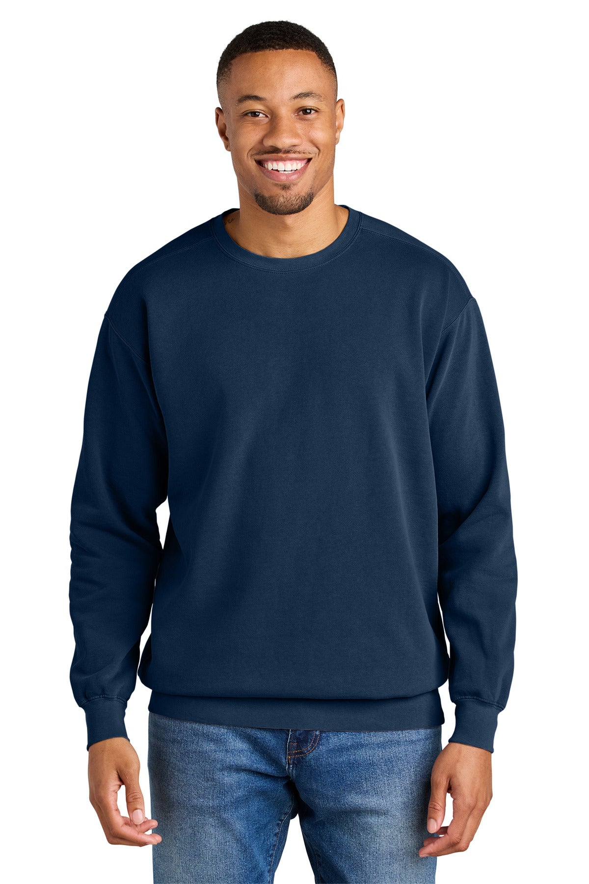 9.5-ounce 80/20 ring spun cotton/poly Soft-washed garment-dy - True Navy