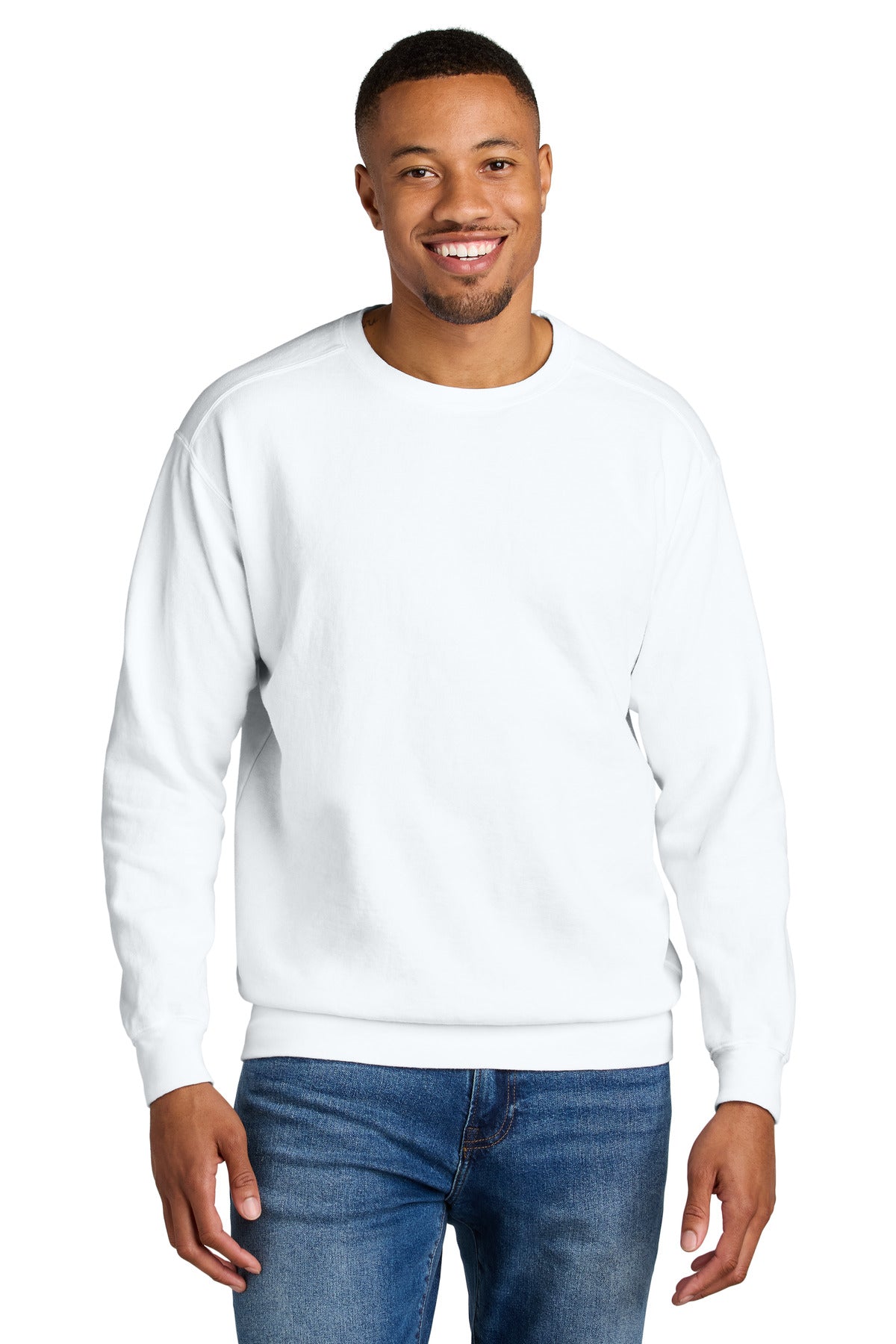9.5-ounce 80/20 ring spun cotton/poly Soft-washed garment-dy - White