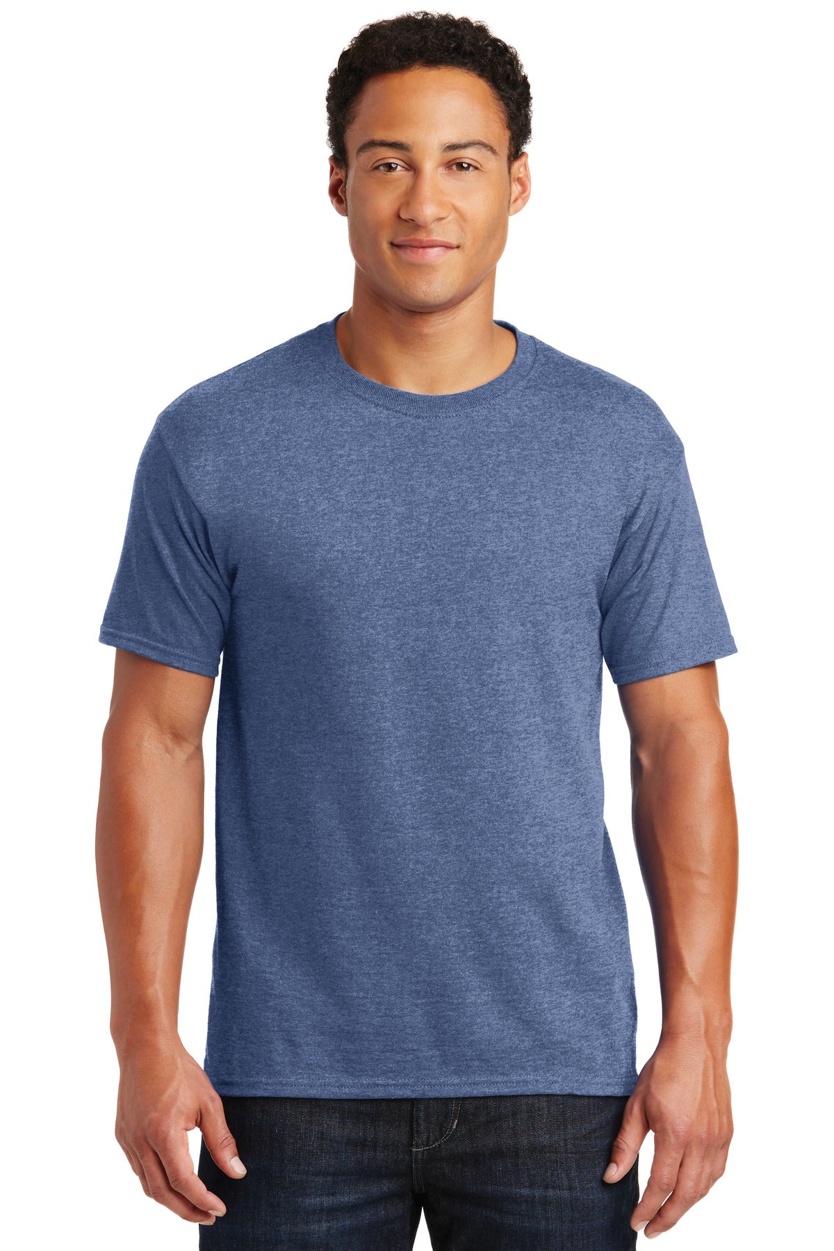 5.4-ounce 50/50 cotton/poly 47/53 cotton/poly (Oxford)Advanc - Vintage Heather Blue