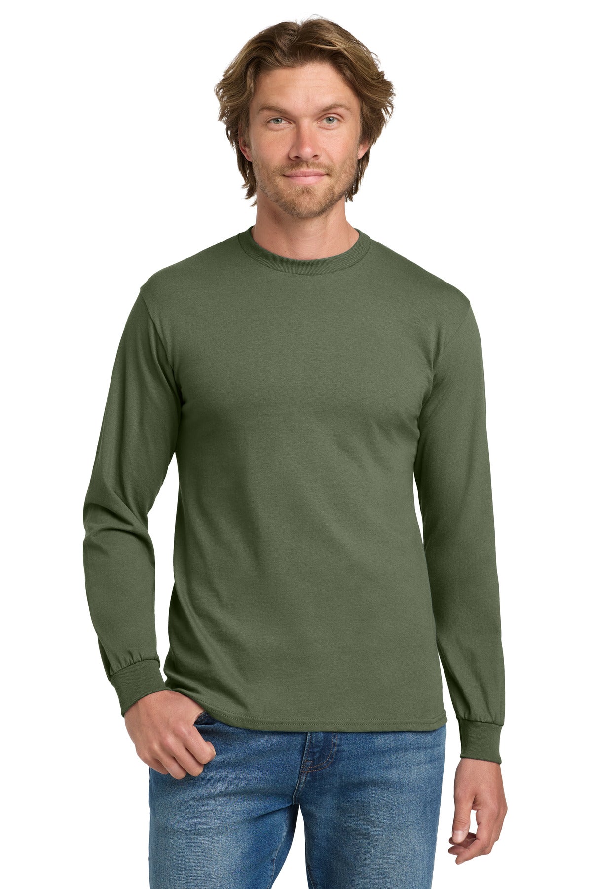 5.3-ounce 100% US cotton 99/1 cotton/poly (Ash) 90/10 cotton - Military Green