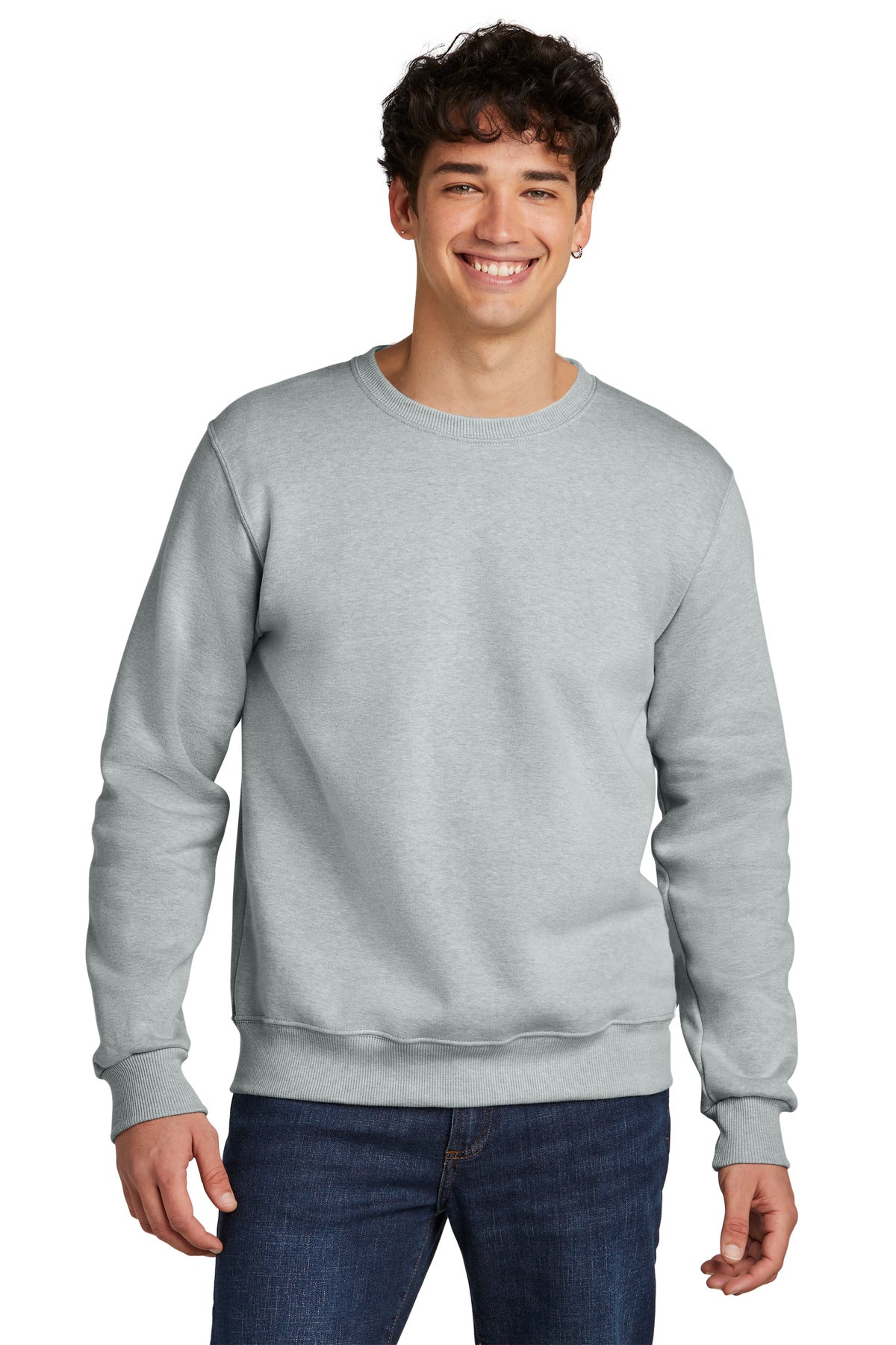 8.5-ounce 57/43 combed ring spun cotton/recycled poly fleece - Frost Grey Heather