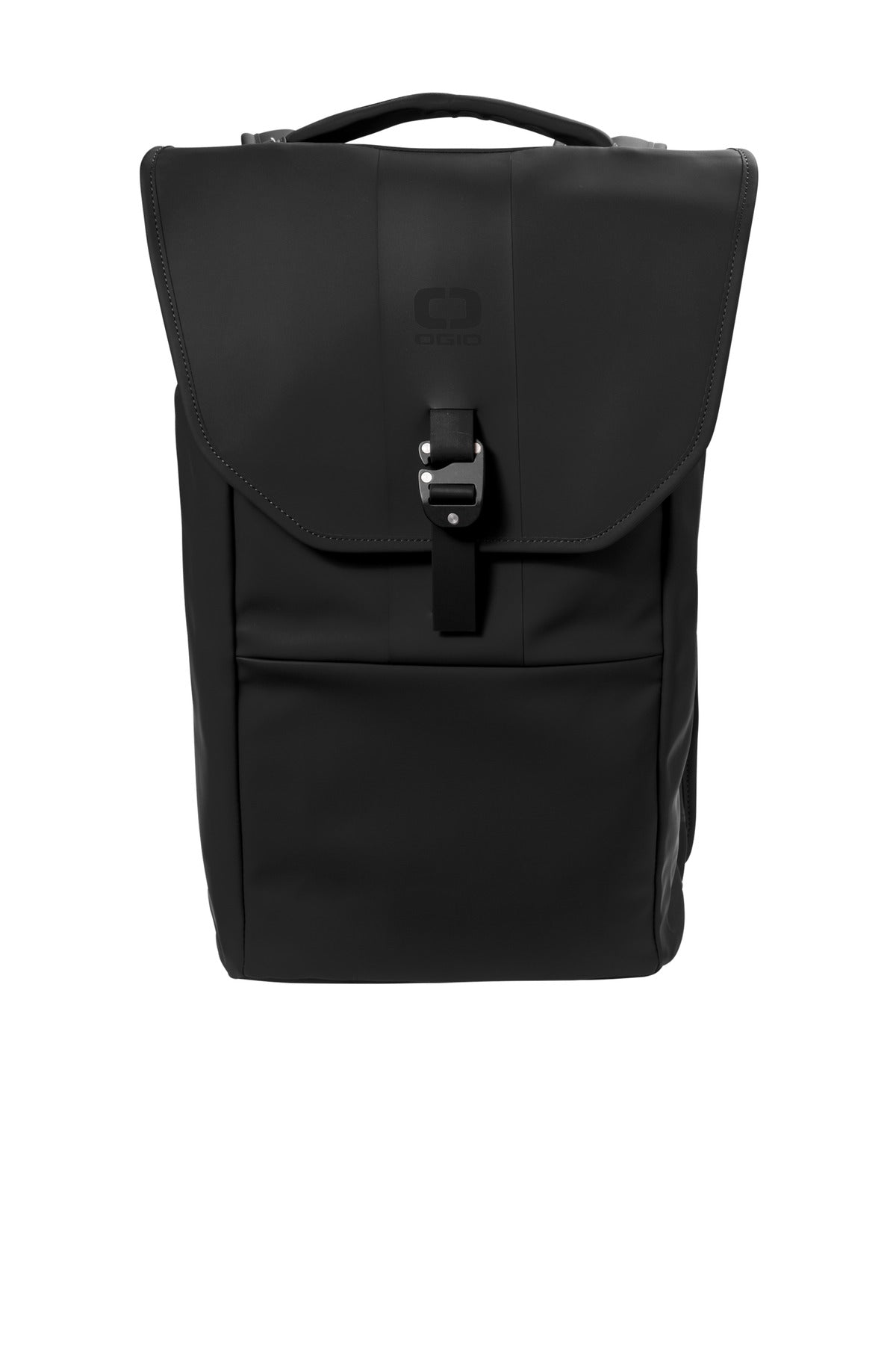 Rubberized 600D poly face-coated PU Rolltop folds under top  - Blacktop