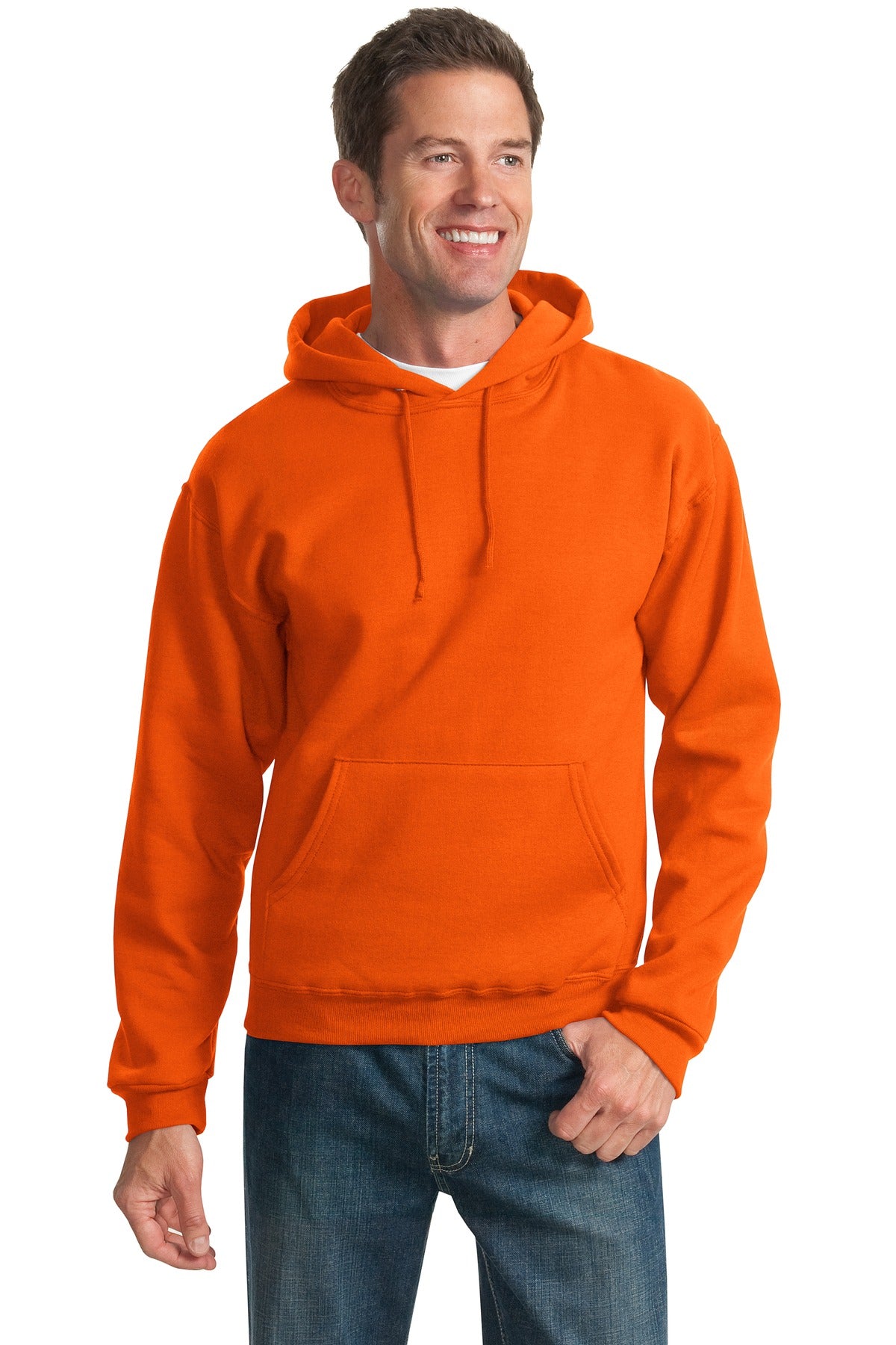 8-ounce 50/50 cotton/poly NuBlend pill-resistant fleeceHigh  - Burnt Orange