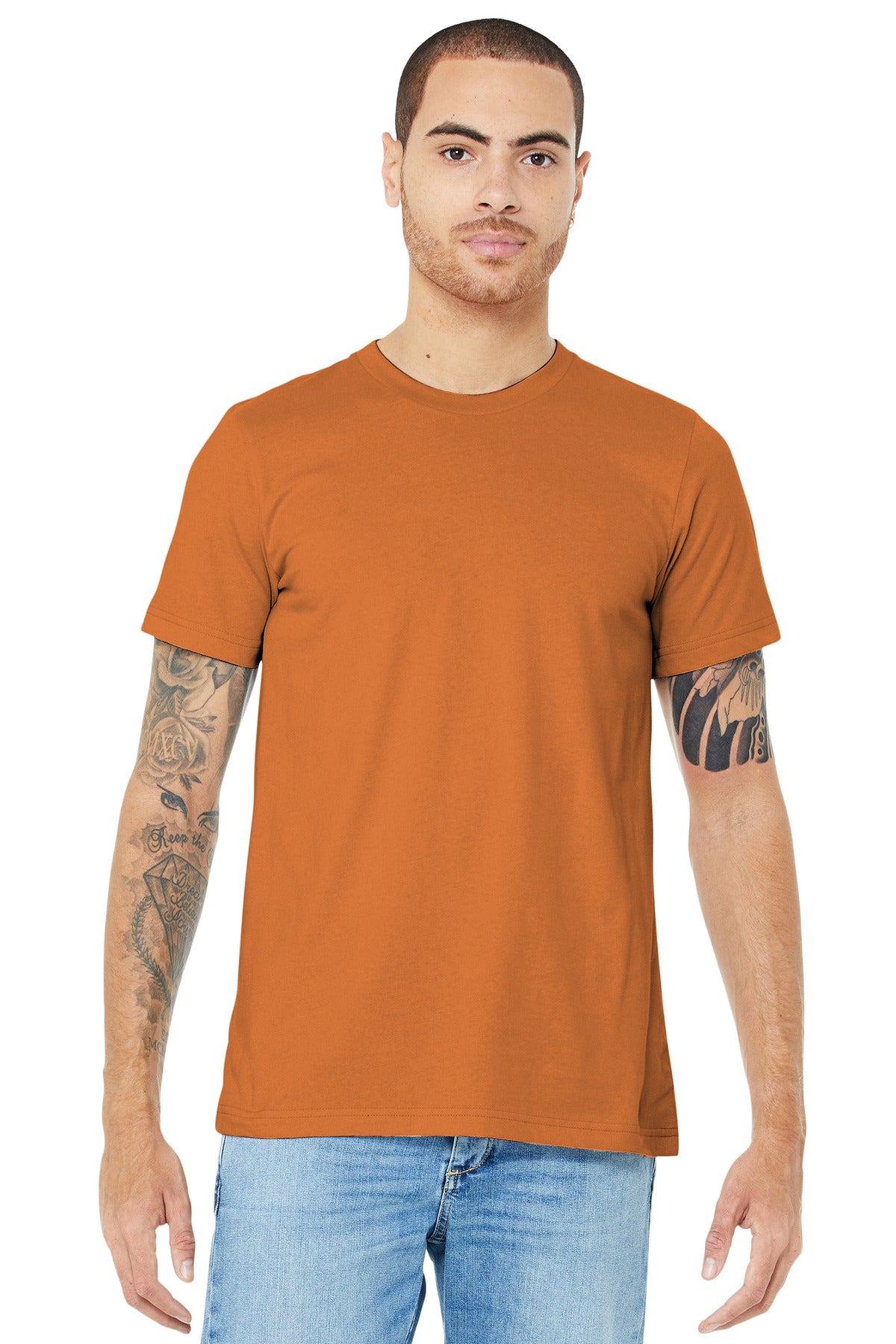 Retail fit Tear-away label Side seamed Shoulder taping Solid - Burnt Orange