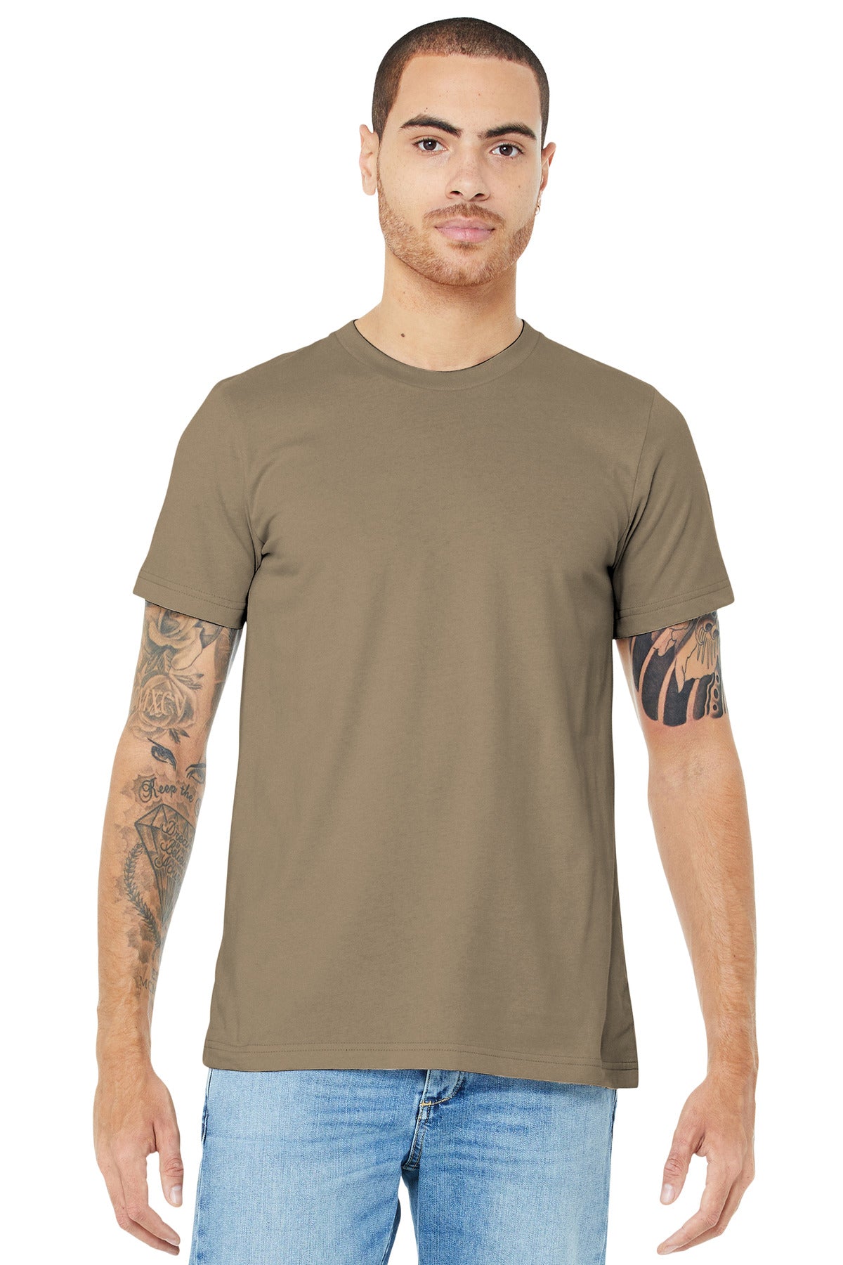 Retail fit Tear-away label Side seamed Shoulder taping Solid - Tan
