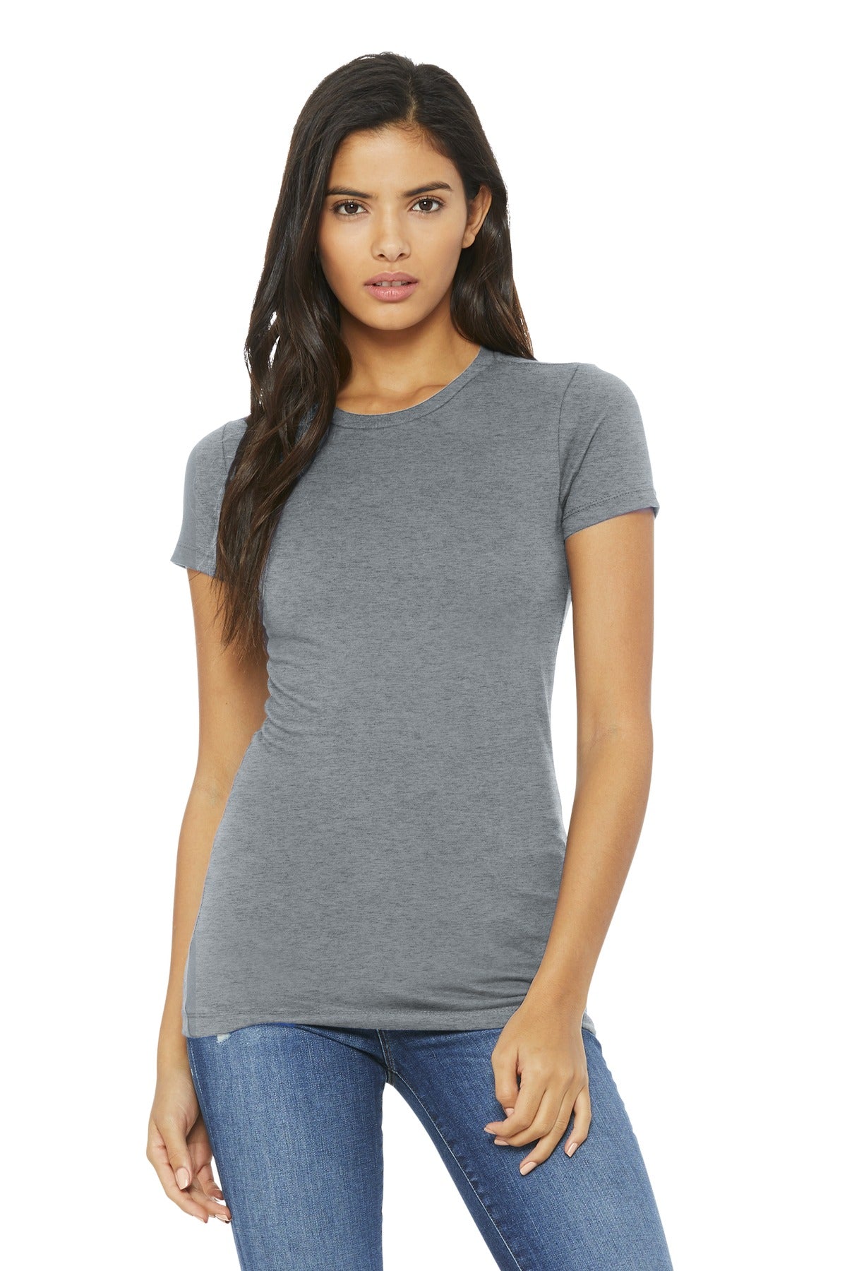 Slim fit Tear-away label Longer body length Side seamed Shou - Athletic Heather