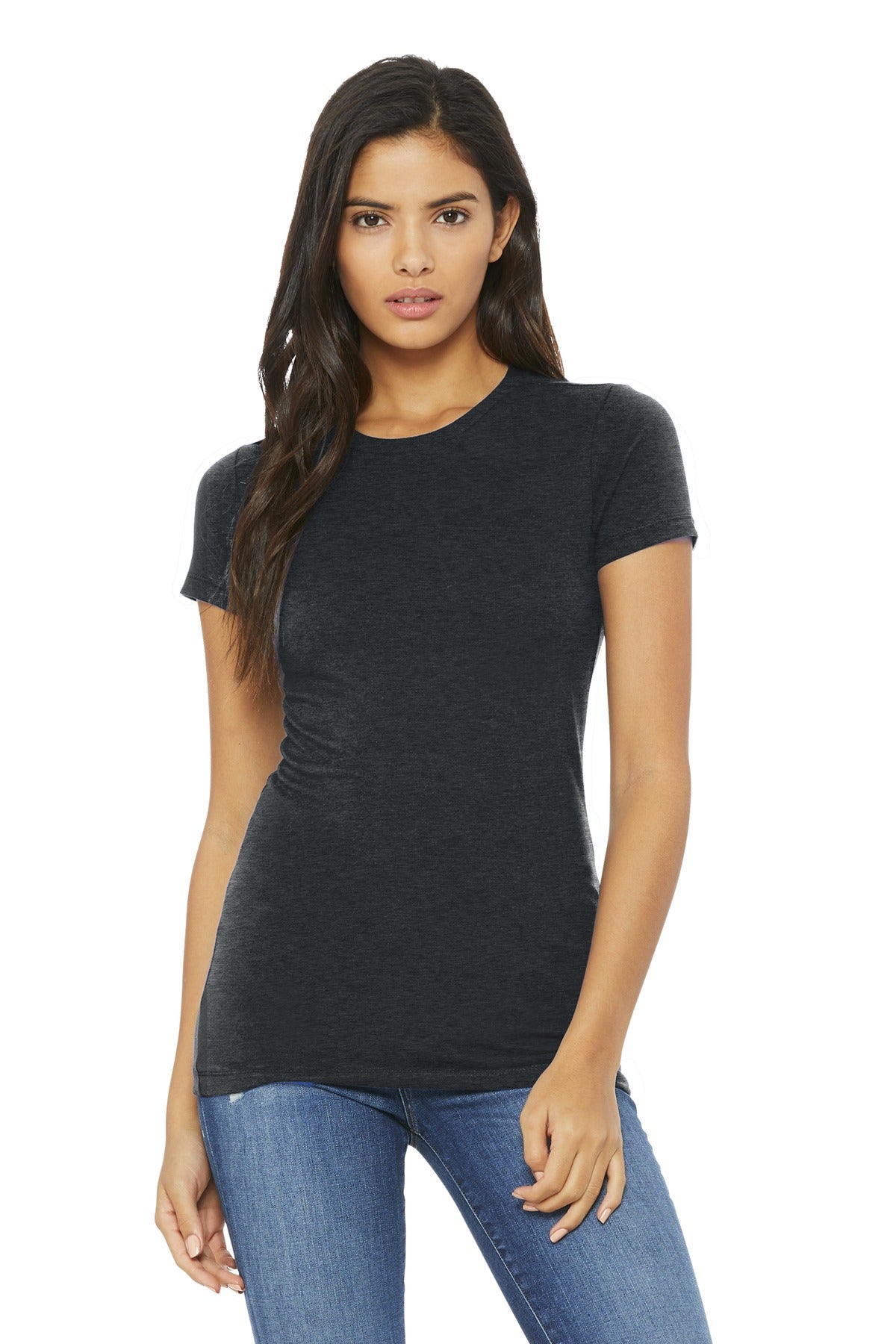Slim fit Tear-away label Longer body length Side seamed Shou - Dark Grey Heather