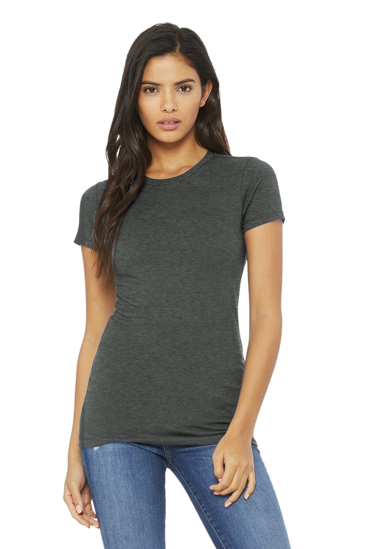 Slim fit Tear-away label Longer body length Side seamed Shou - Deep Heather