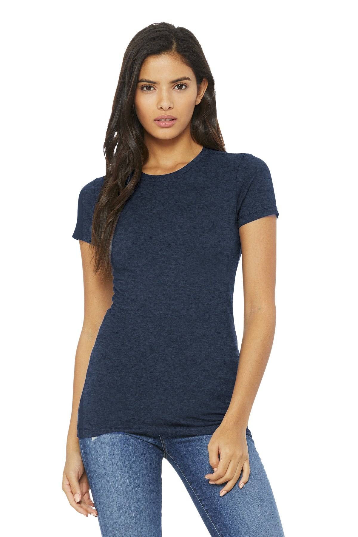 Slim fit Tear-away label Longer body length Side seamed Shou - Heather Navy