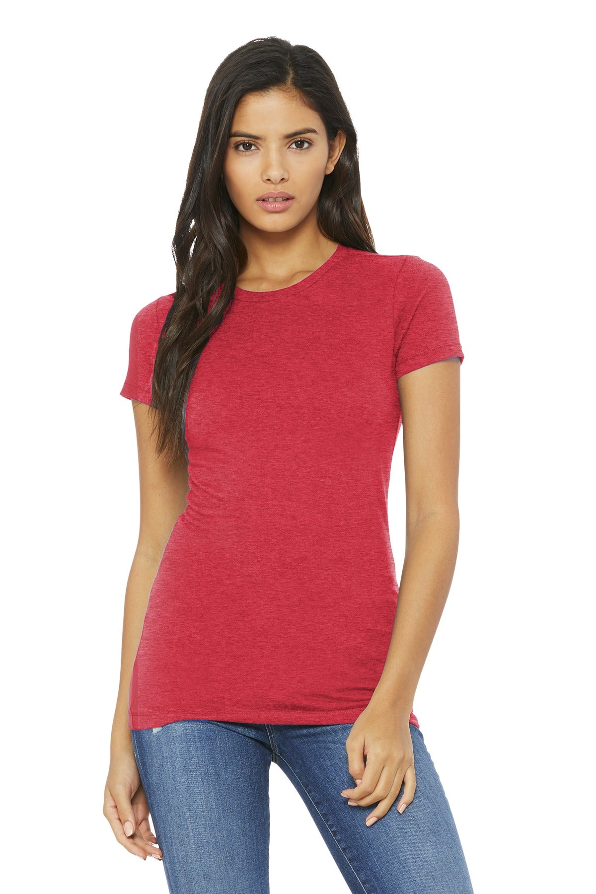 Slim fit Tear-away label Longer body length Side seamed Shou - Heather Red