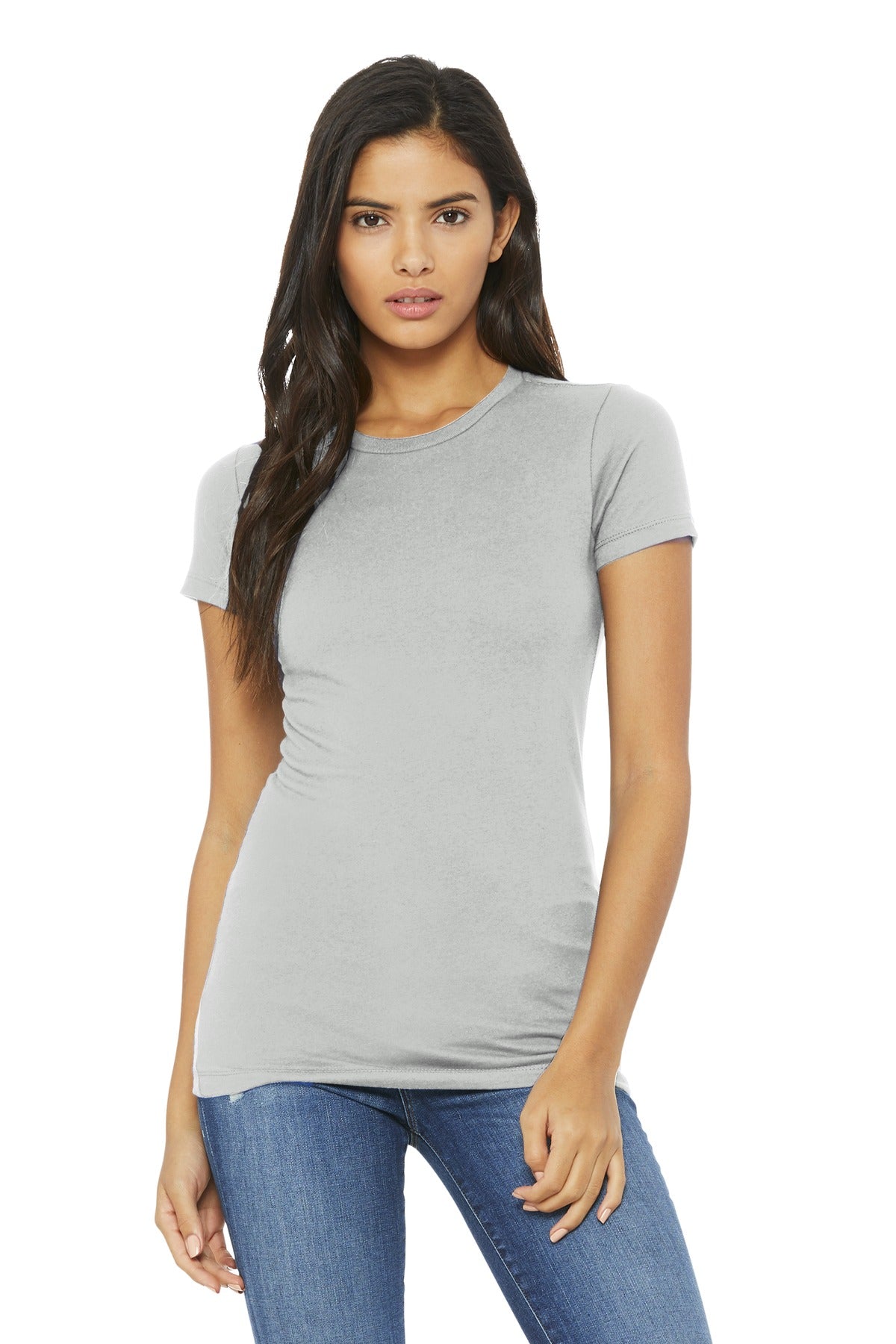 Slim fit Tear-away label Longer body length Side seamed Shou - Silver
