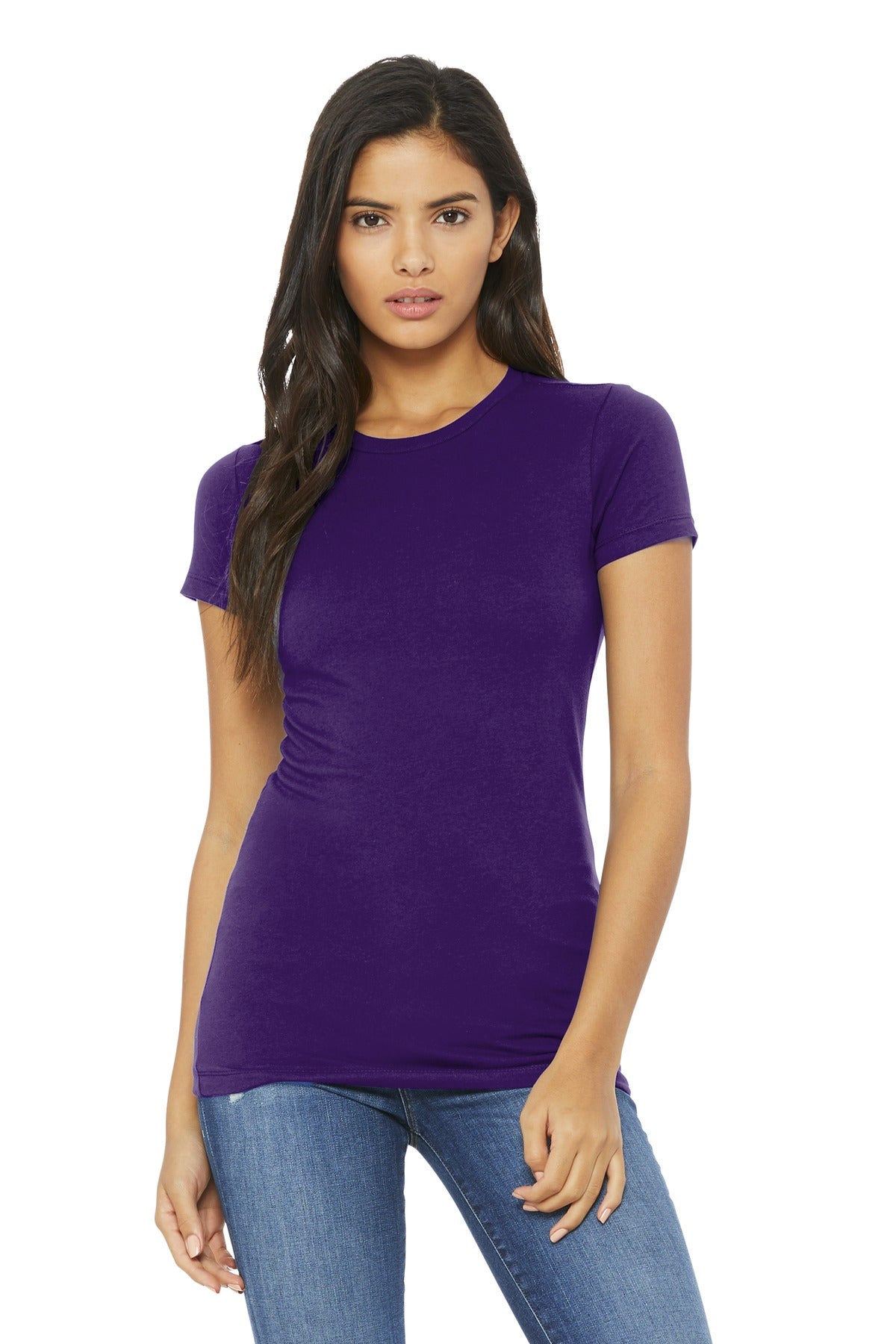 Slim fit Tear-away label Longer body length Side seamed Shou - Team Purple