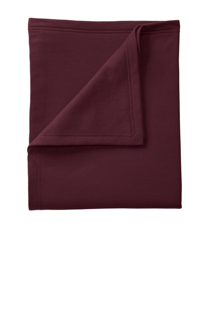 This classic fleece blanket is soft and warm and color-coord - Maroon