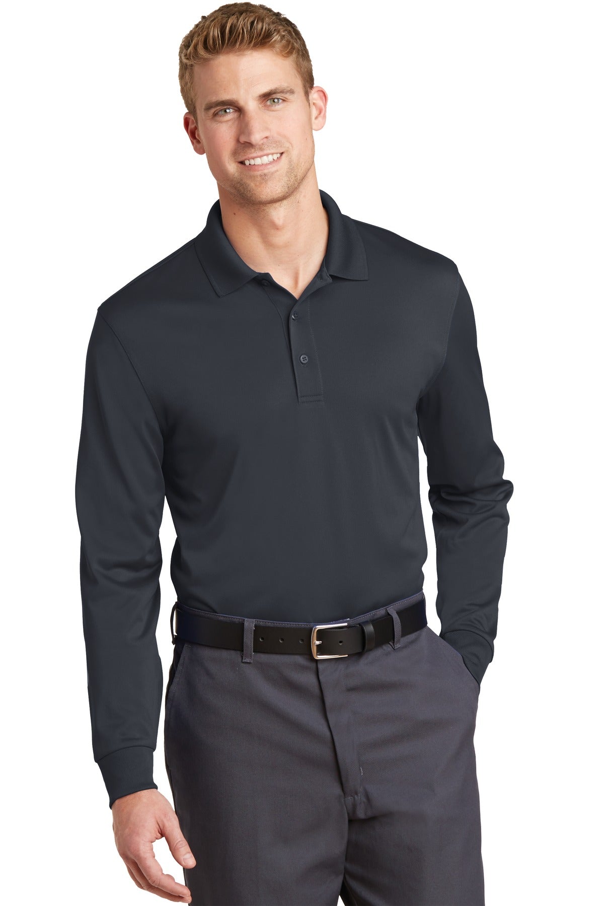 Made to work this high-performance polo can handle whatever  - Charcoal