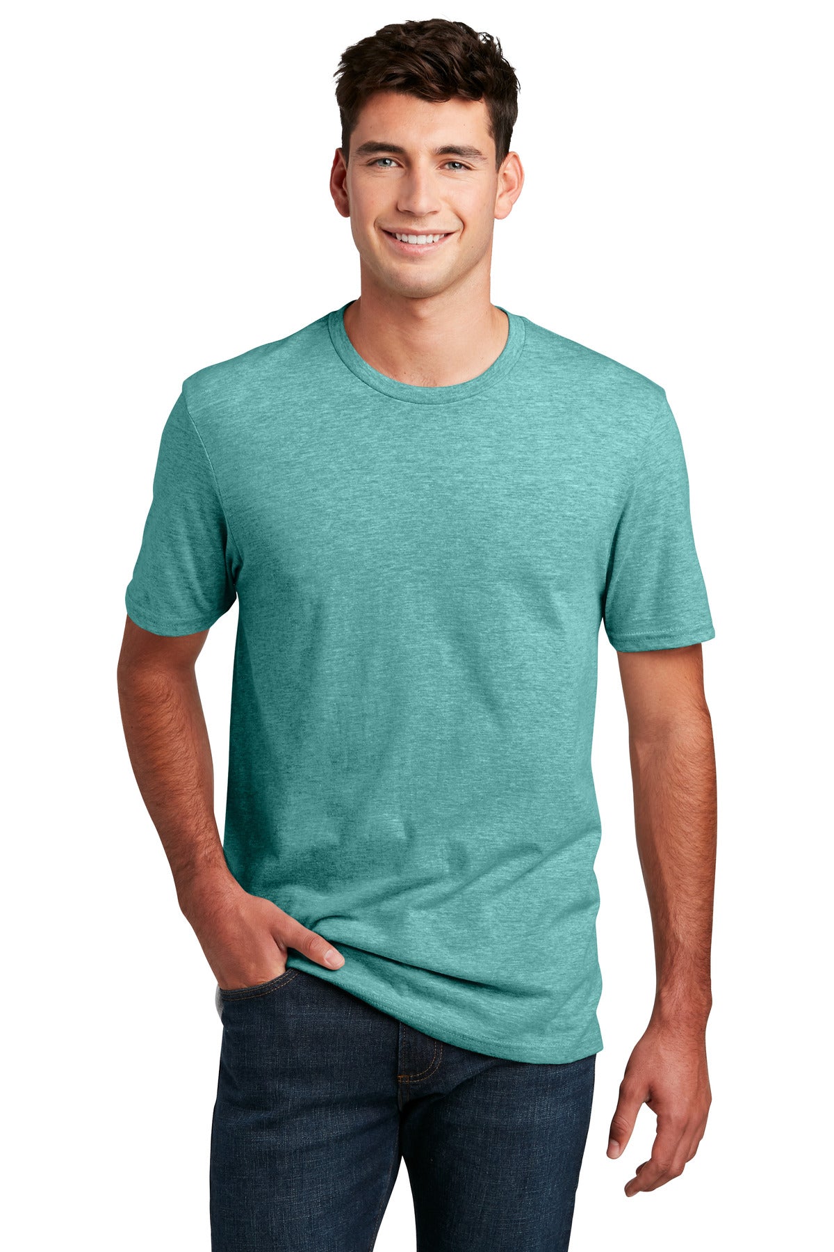 Enjoy 100% pure tee perfection from the softest blend.4.3-ou - Heathered Eucalyptus Blue