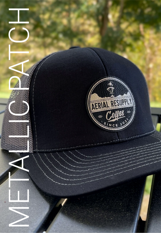 Patch Special - Laser Etched Leather Patch (Metallic) on Trucker Hat