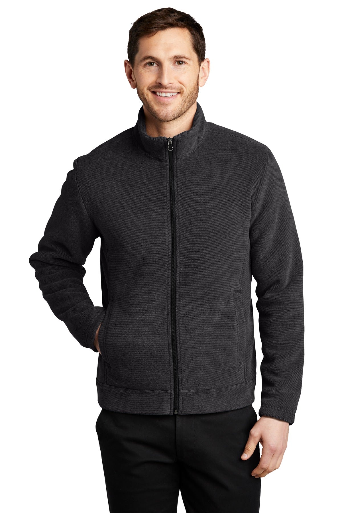 Plush and super warm this brushed-fleece jacket has an under - Graphite/ Deep Black
