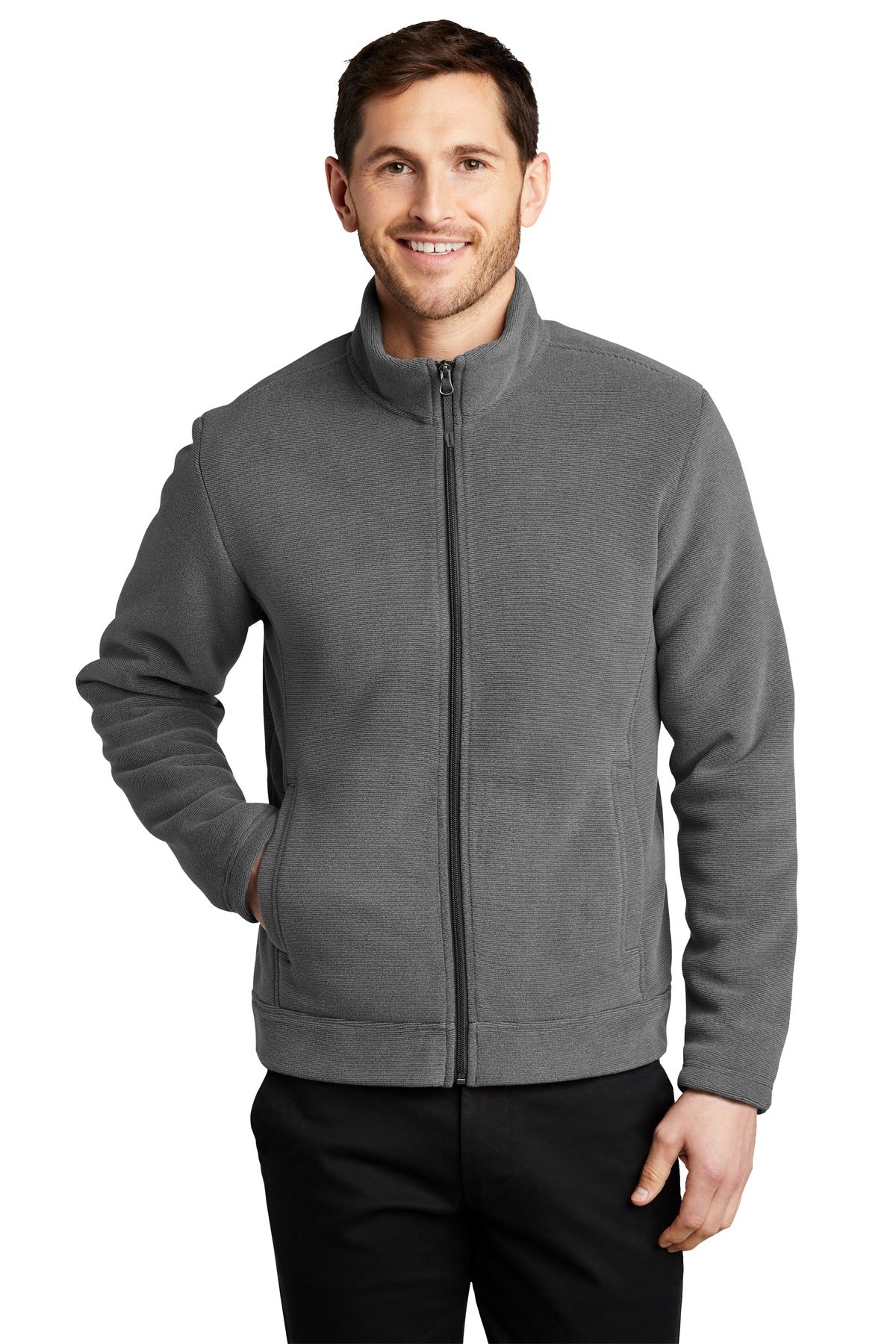 Plush and super warm this brushed-fleece jacket has an under - Gusty Grey/ Sterling Grey