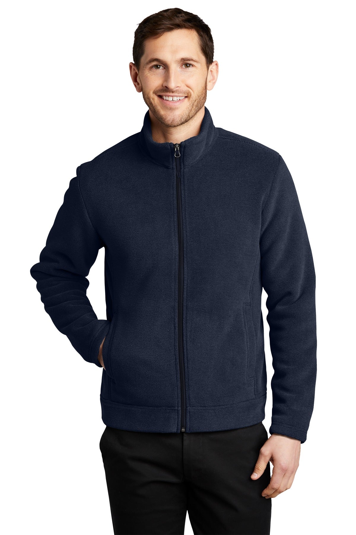 Plush and super warm this brushed-fleece jacket has an under - Insignia Blue/ River Blue Navy