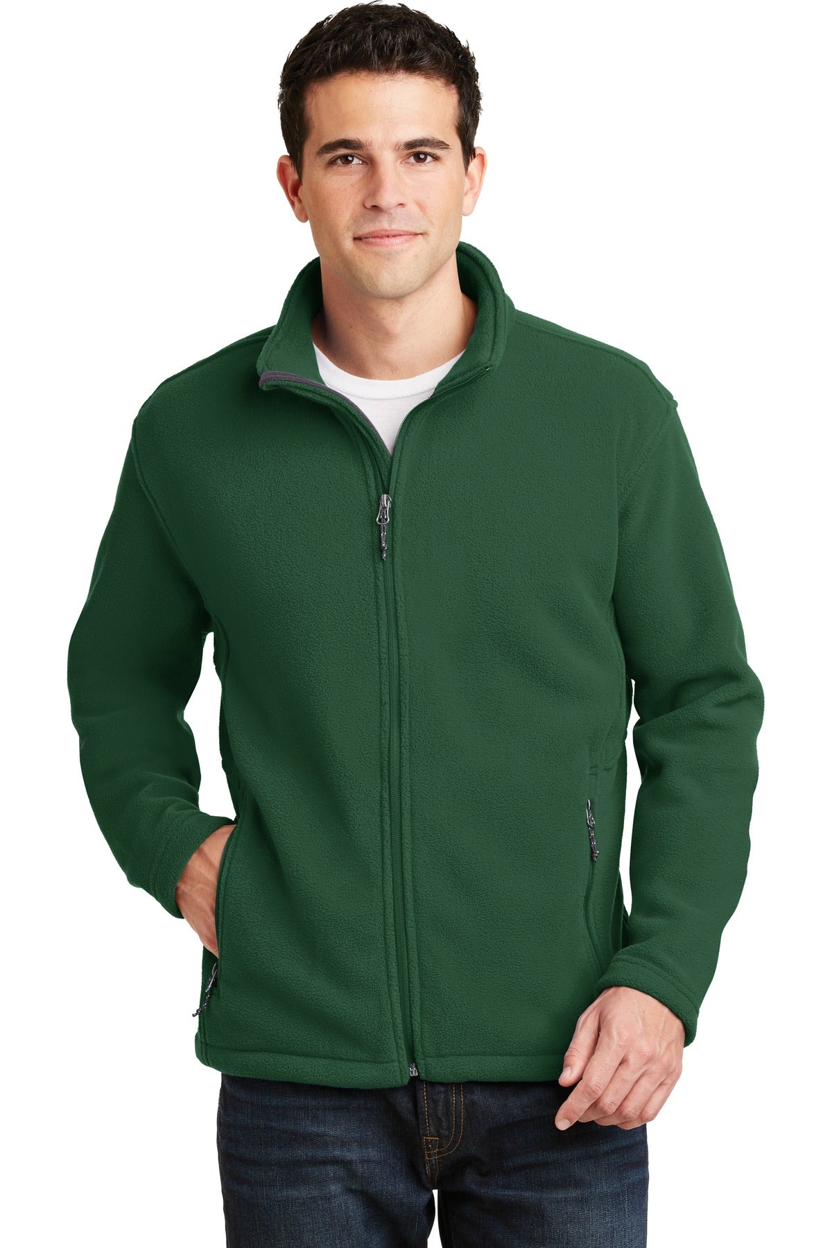 This exceptionally soft low-pill midweight fleece jacket wil - Forest Green