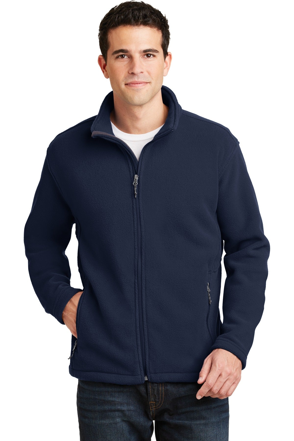 This exceptionally soft low-pill midweight fleece jacket wil - True Navy