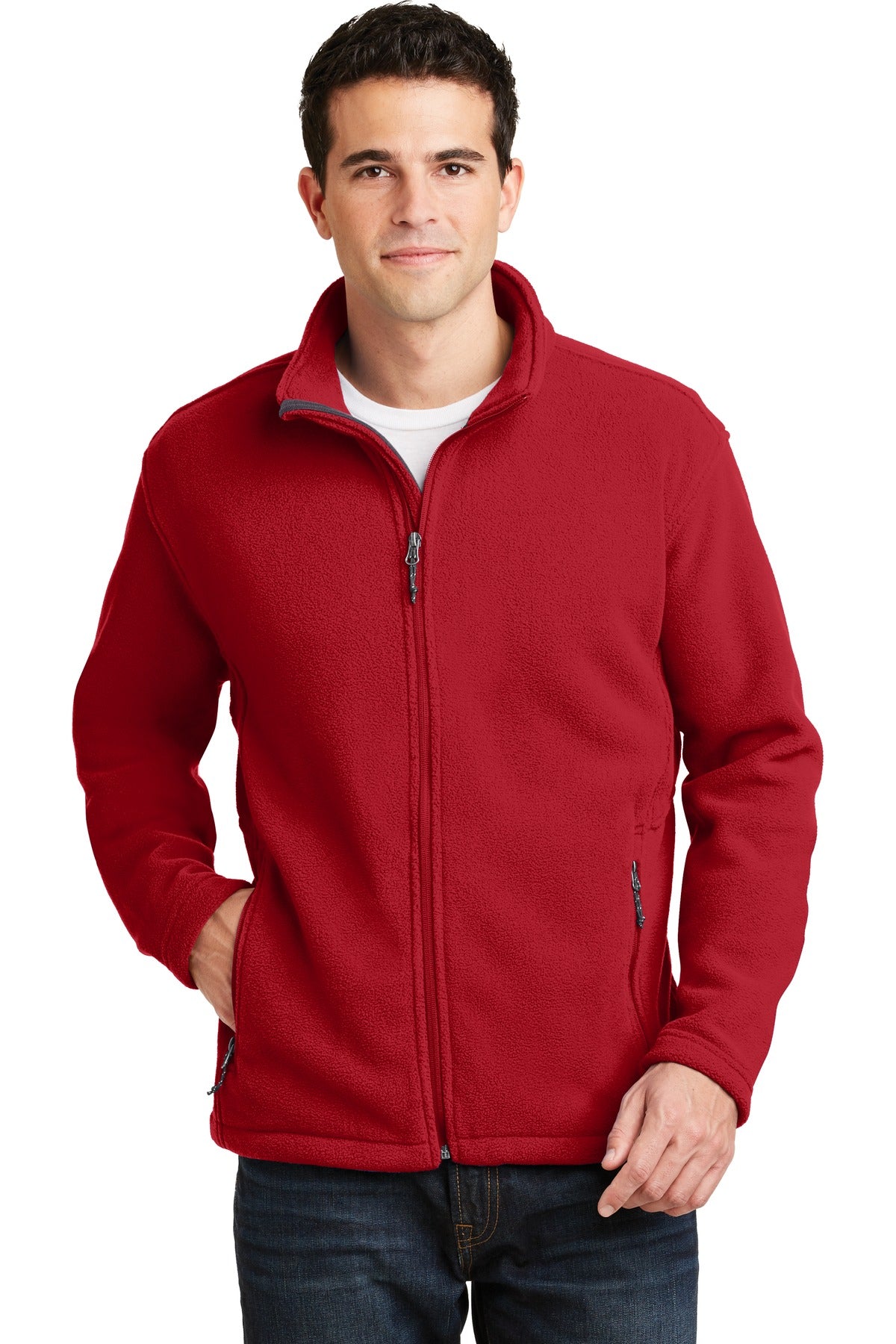 This exceptionally soft low-pill midweight fleece jacket wil - True Red