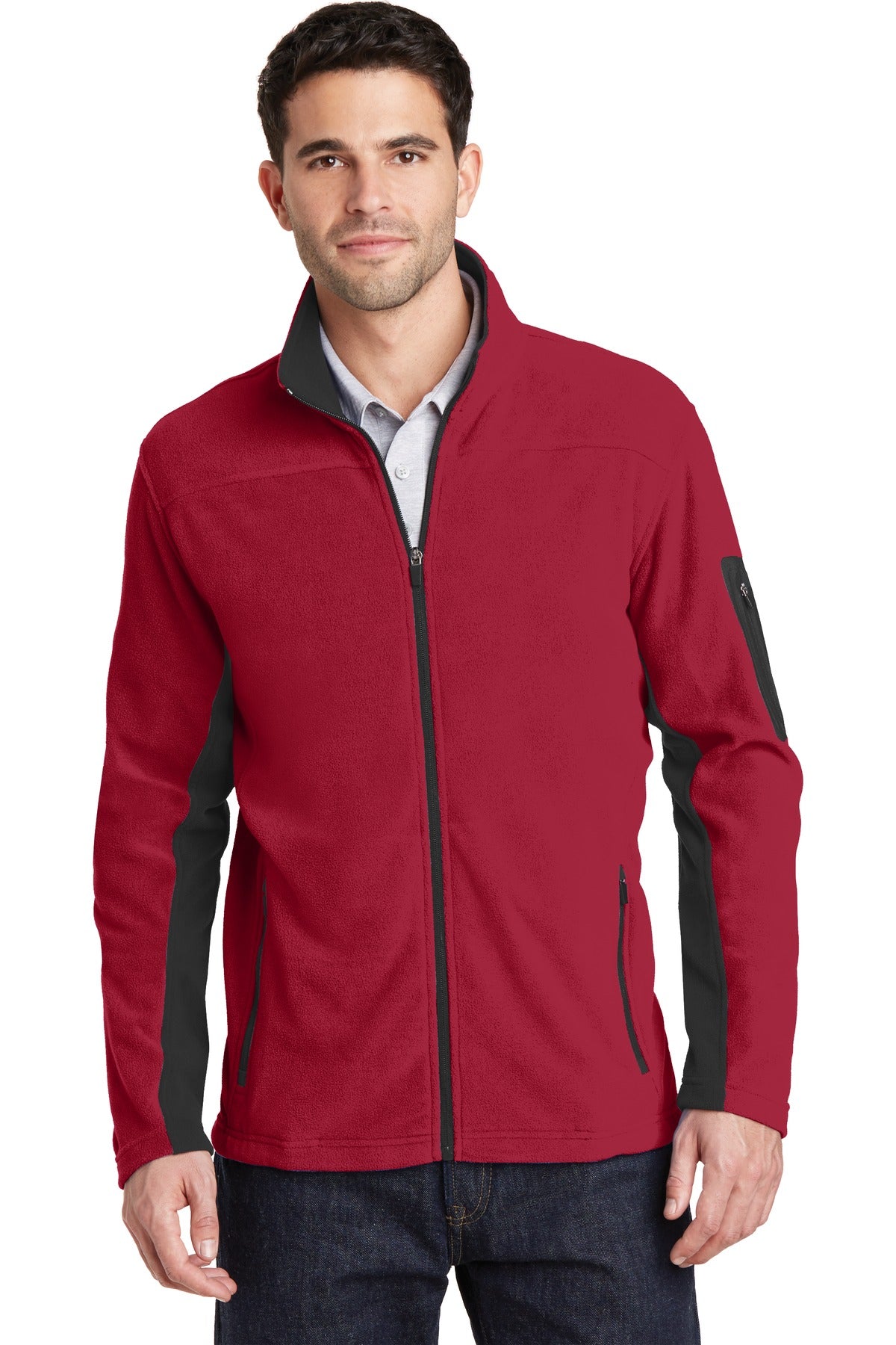 When temps drop trust our Summit Fleece to fight the chill.  - Rich Red/ Black