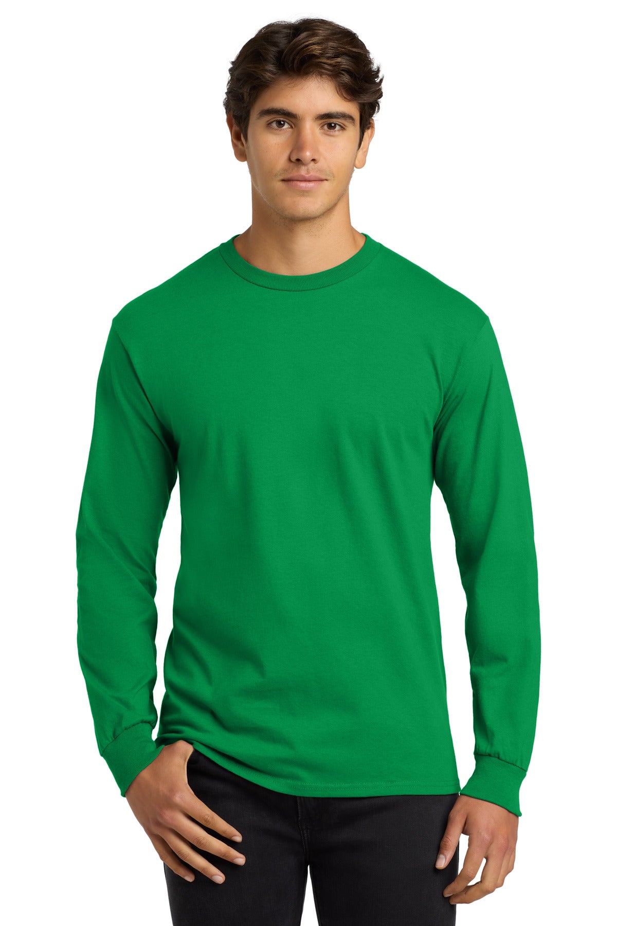 6-ounce 100% US cotton50/50 cotton/poly (Dark heather Safety - Irish Green