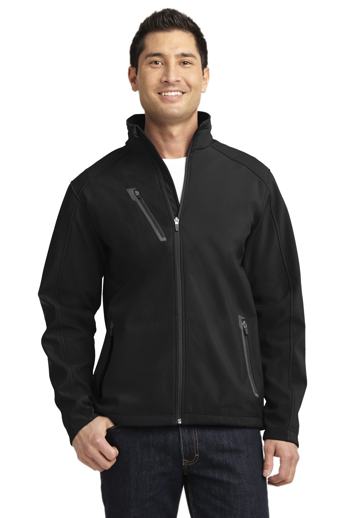 You'll stay warm and protected from wind and rain in this va - Black