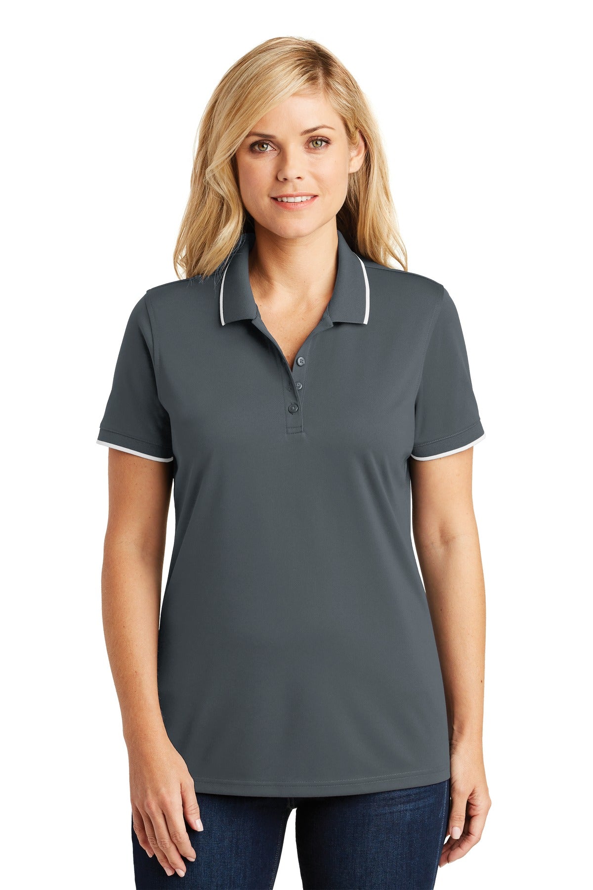 Tipping on the collar and cuffs gives our durable value-pric - Graphite/ White